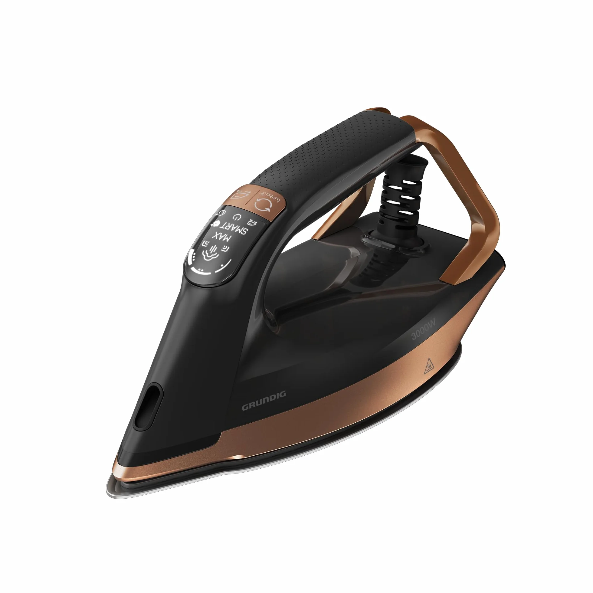 GRUNDIG SIS 9180 - Generador de vapor, 3000 W, sensor de movimiento SteamSense, presión de vapor de 8 bares, 1,8 litros, modo inteligente, suela ActiGlide recubierta de cerámica, antigoteo, negro