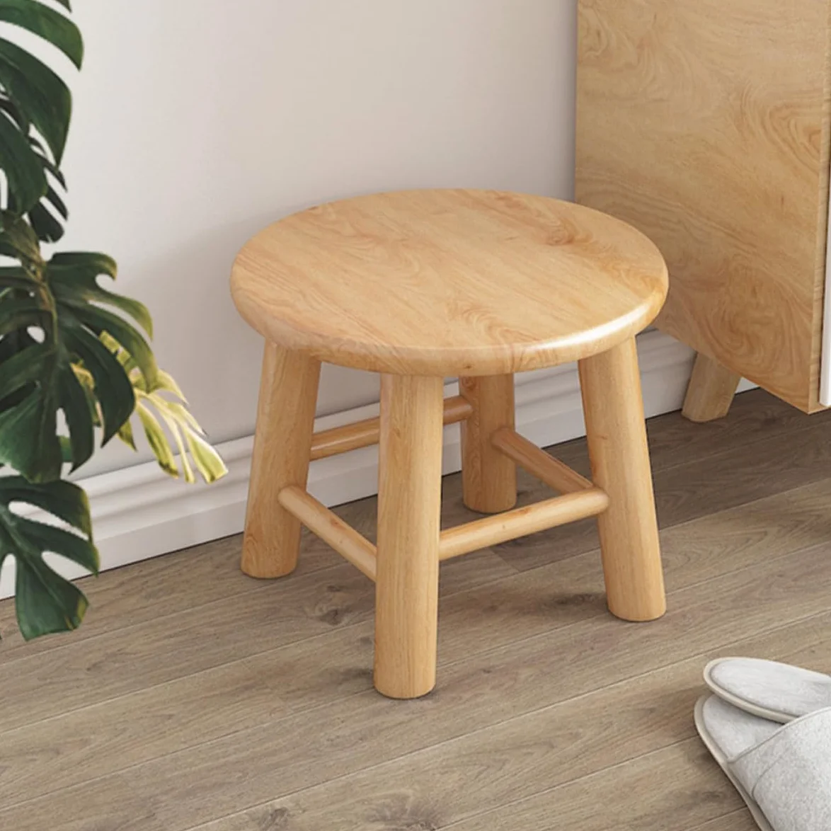 DOITOOL Taburete de Madera Maciza para Cambiar Zapatos Estructura Estable y Buena Capacidad de Carga, Diseño Pequeño Adecuado Hogar y Picnic