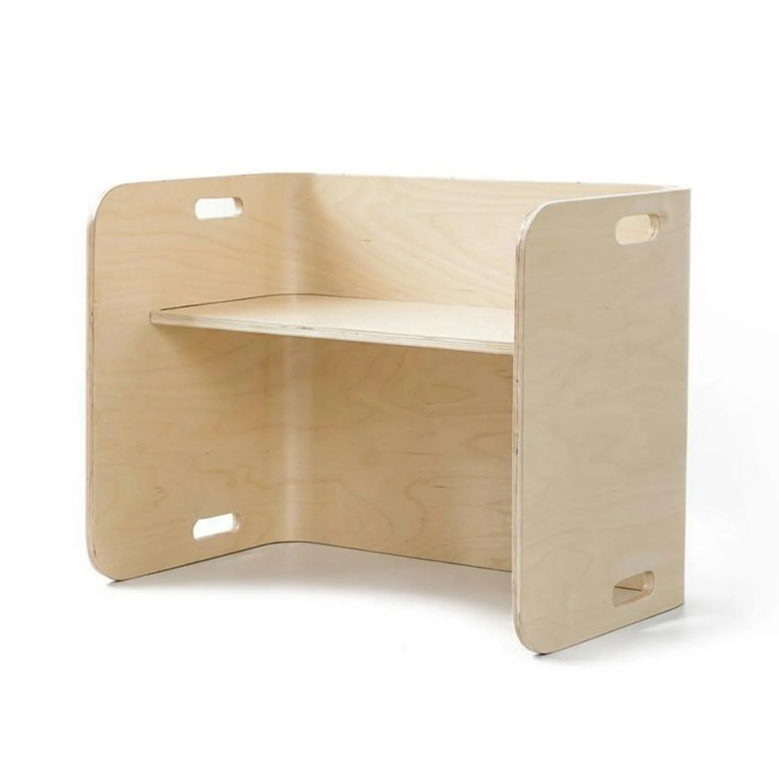 Escritorio Infantil Semicircular Mesa de Estudio Conjunto con Silla Diseño Curvo con Bordes Redondeados y Ranuras de Mano Adecuado para Guardería Aula Sala de Juegos Lectura Dibujo Merienda