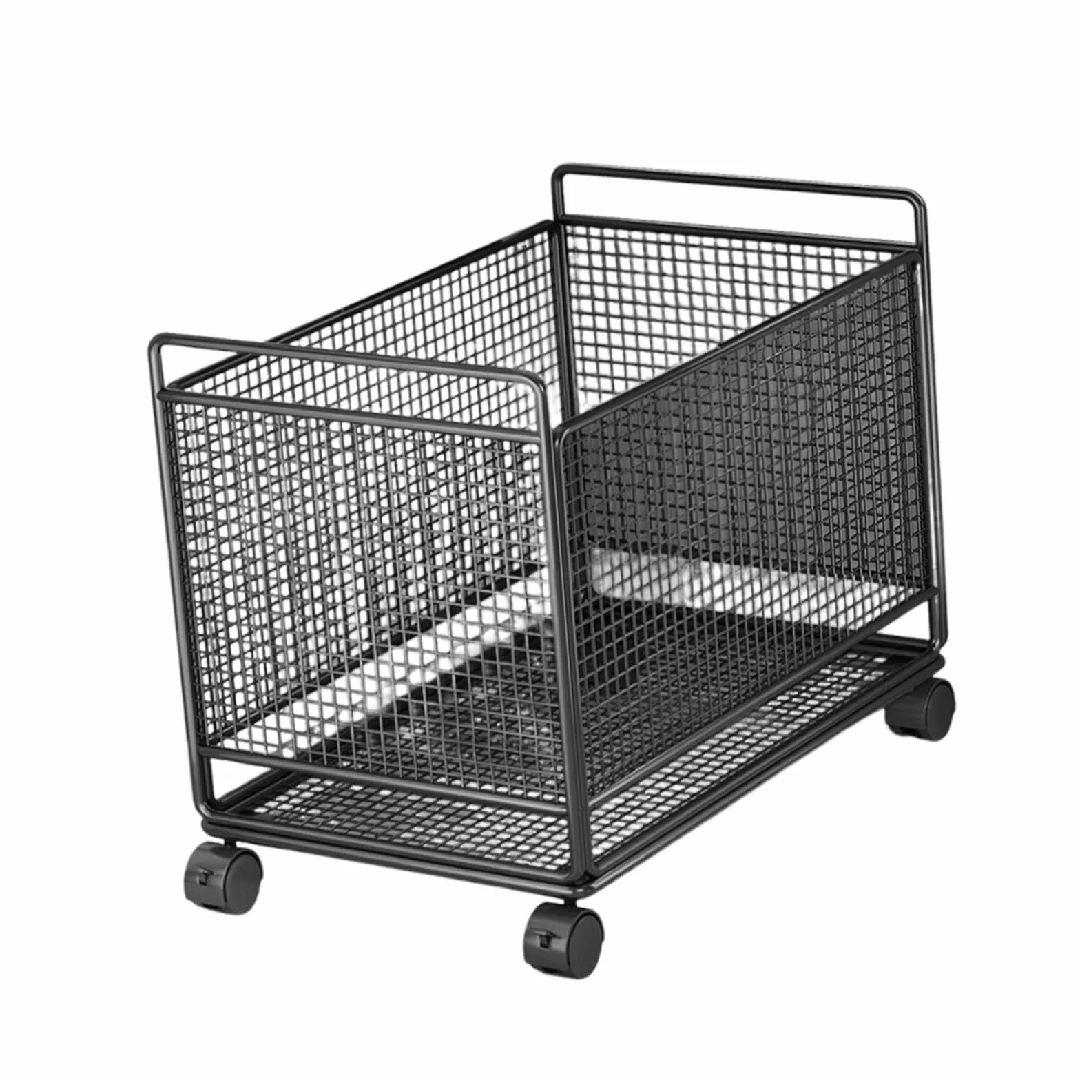 rockible Cesta de Lavandería con Ruedas de Alambre de Metal, Práctica Cesta de Almacenamiento para Ropa Sucia, Ideal para La Entrada del Hogar Y El Dormitorio, Negro, L