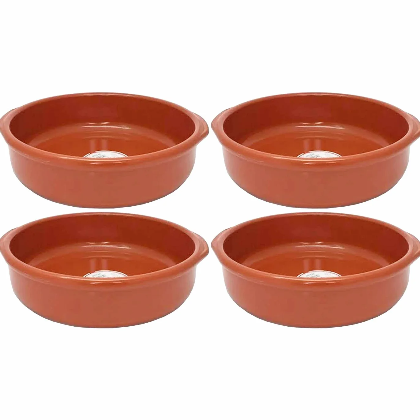 Acan Tradineur - Pack de 4 Cazuelas Redonda de Barro - Apta para vitro y Horno - Ideal para guisos y asados caseros - Ø 32 cm.