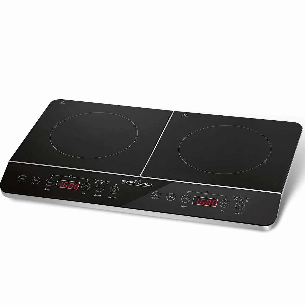 Proficook DKI 1067 Placa de inducción doble portátil, 10 niveles de temperatura, 3500 W, Negro
