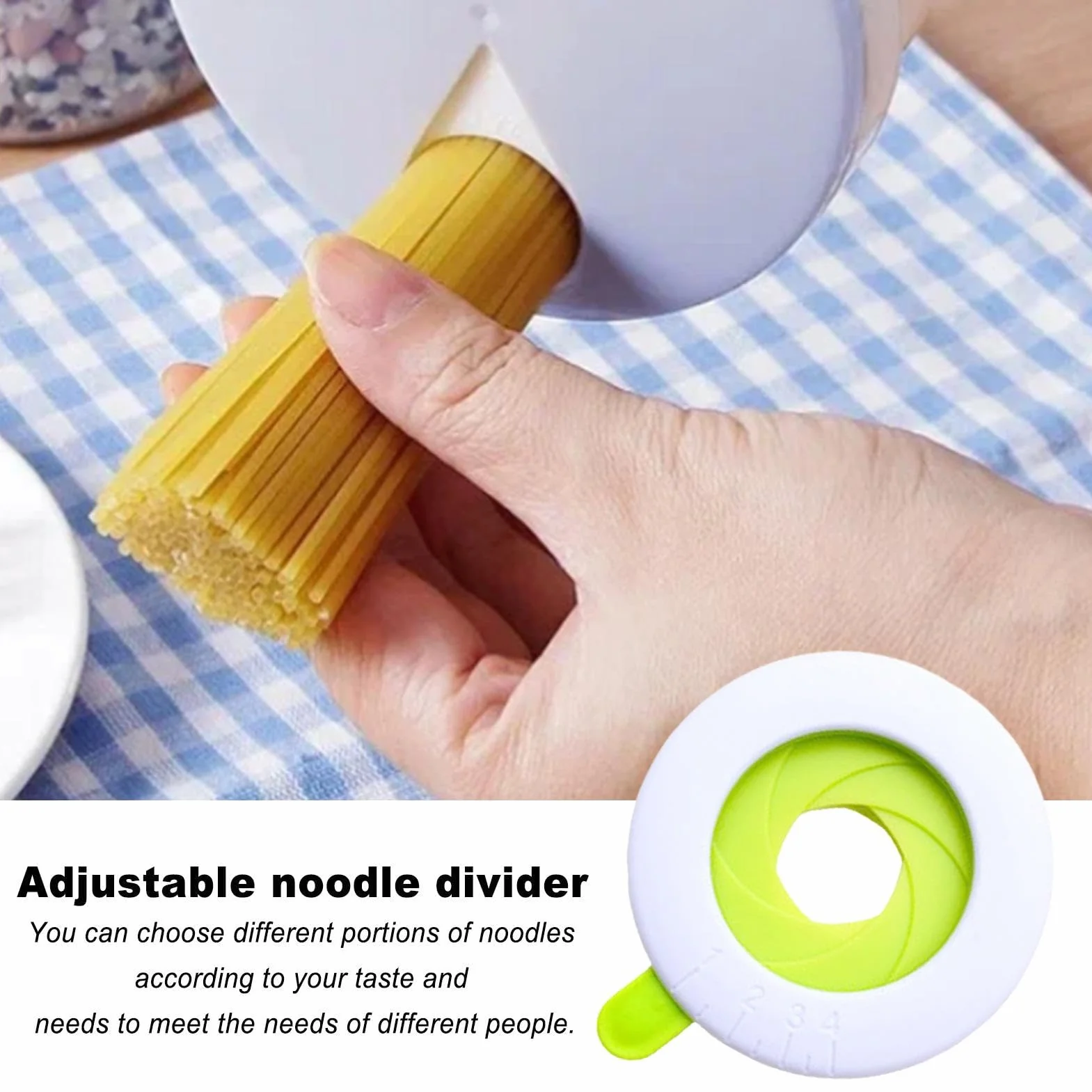 Herramienta de medición de pasta ajustable 7.8cm, dispositivo control porciones 1-4 raciones