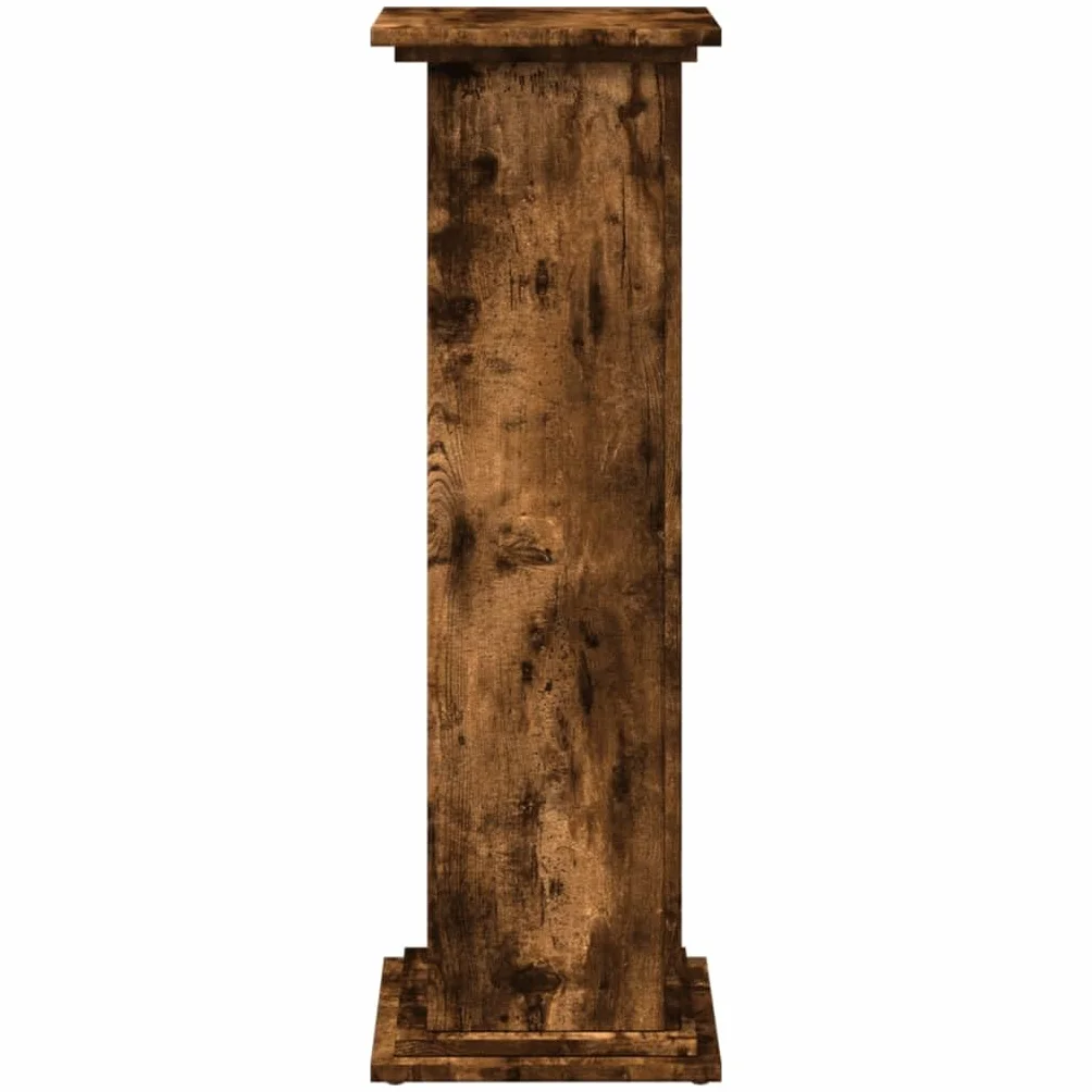 VidaXL Pedestal Expositor con Almacenaje Roble Ahumado 31x30x90 cm, Vitrina, Pedestal de Exposición, Mesa Auxiliar, Armario de Exposición