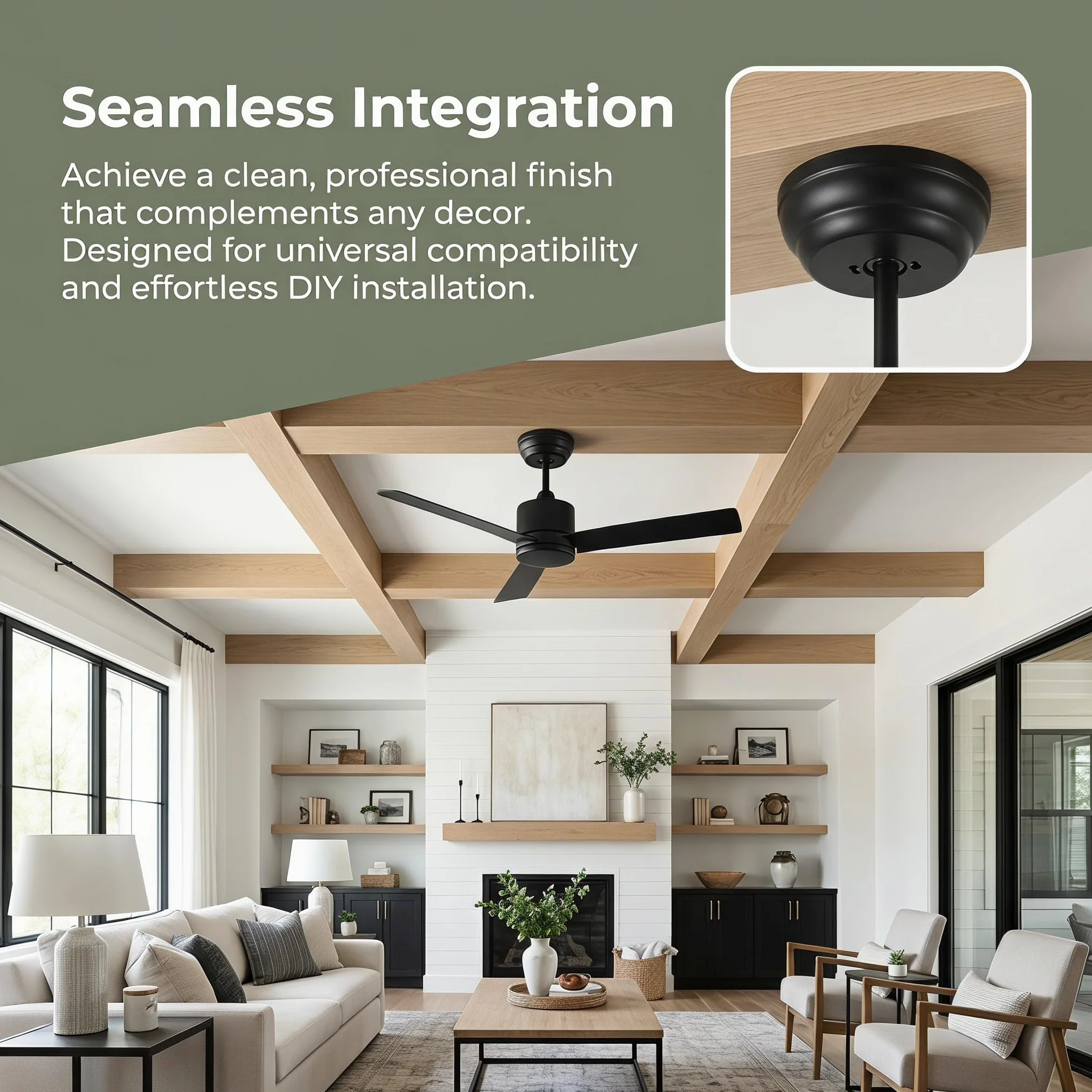 Base para Ventilador de Techo de Hierro Proceso de Fosfatado, Soporte Estable y Alineación Precisa para Celebracion Verano en Sala o Comedor