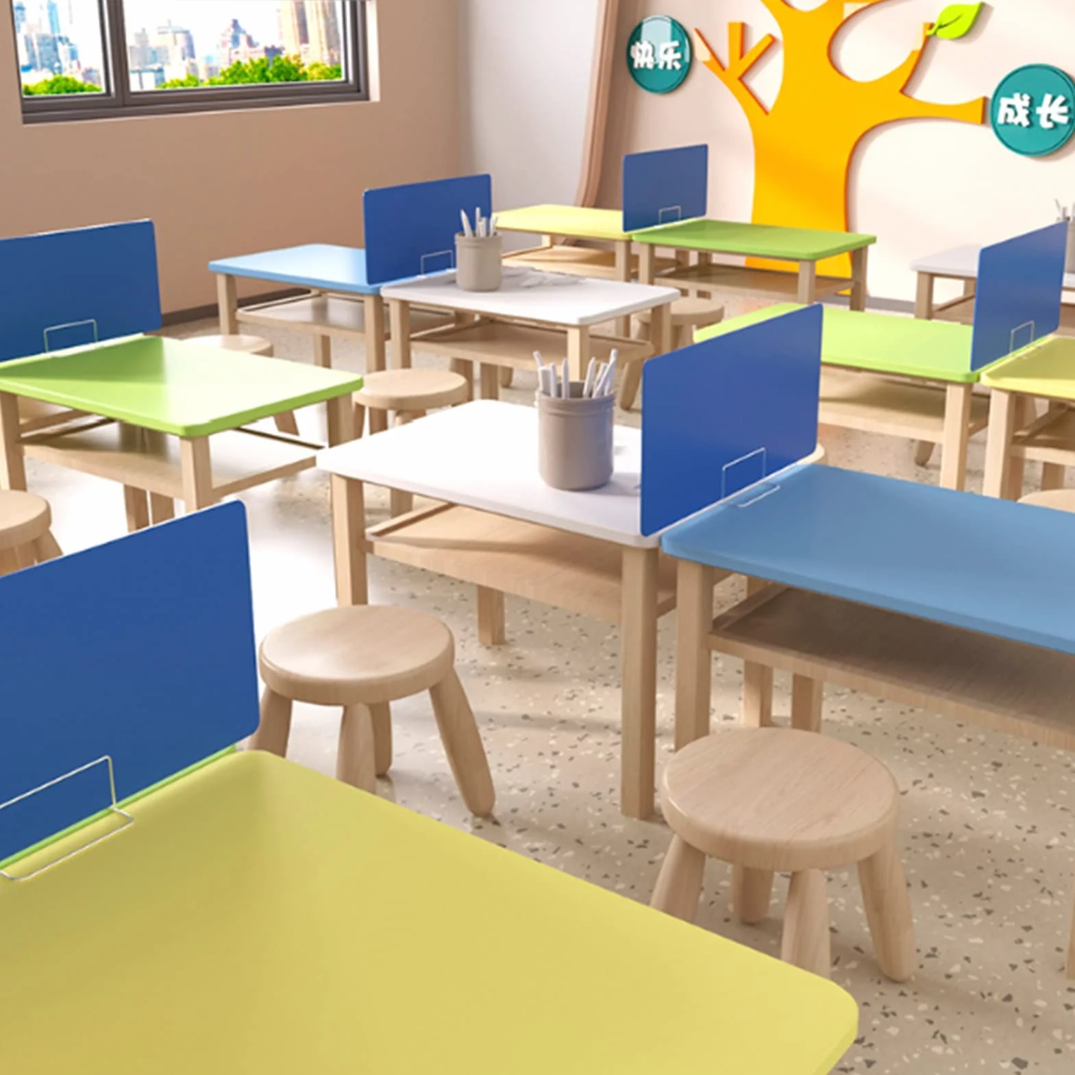 Paneles de privacidad para escritorios azules: separadores de oficina ligeros de 30 x 90 cm, juego de 3 separadores para aulas, ideal para el estudio y exámenes de estudiantes. Ideal para uso escolar