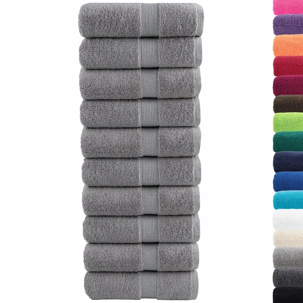 Genérico Toallas de Invitados SOLUND 10 uds Gris 30x50 cm 600 gsm,Casa y jardín,Ropa de casa,Toallas-137304