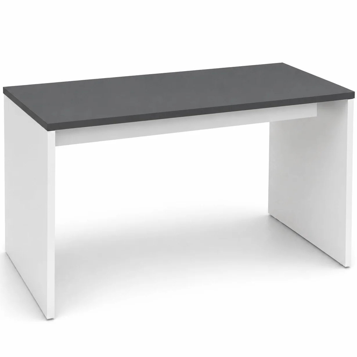 Genérico OFILIKE Escritorio Oficina y Teletrabajo, Mesa Ordenador de Melamina 25 mm, Escritorio Moderno para Estudio, Estructura Blanca (Gris Grafito, 120x60)