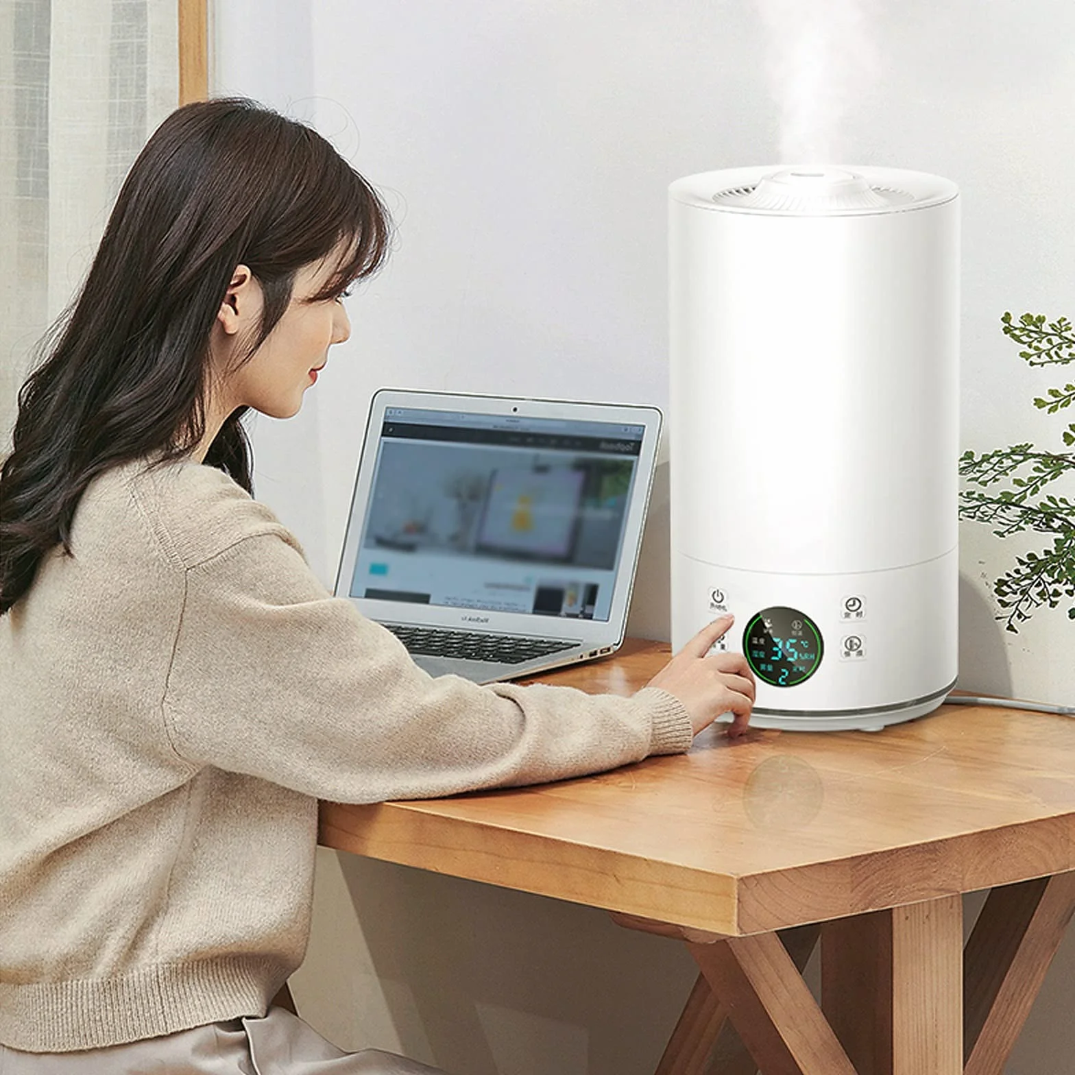 purificador de aire y humidificador Humidificadores ultrasónicos tranquilos for dormitorio y habitación grande, apagado automático, humidificadores for bebés Nursery y toda la casa filtro humidificado