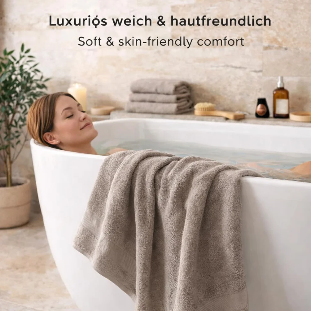 Betz Toalla de baño XXL Palermo 100% algodón 100x200 cm Gris Piedra