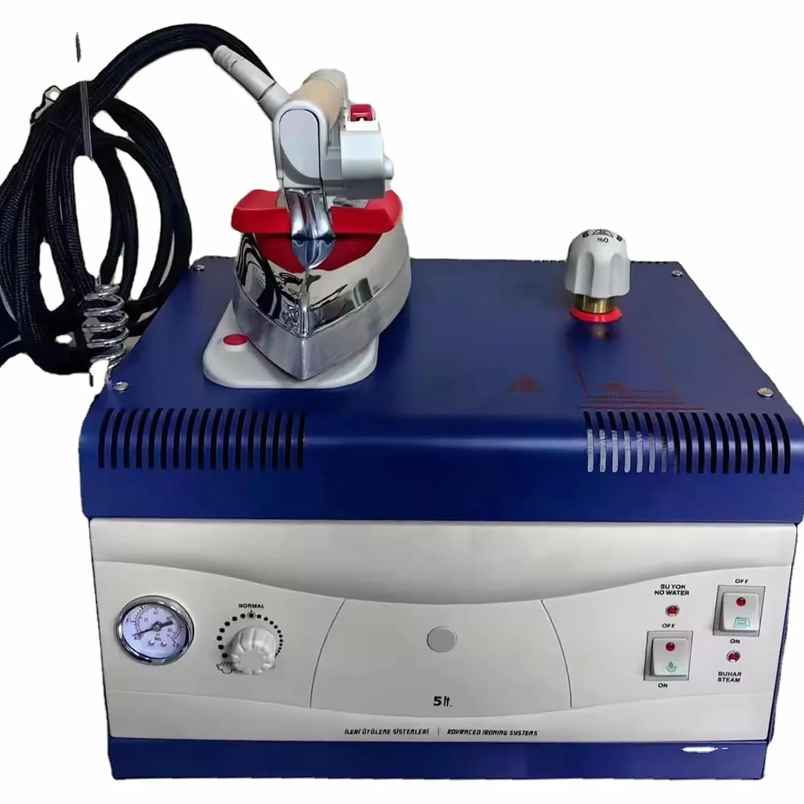 Estación De Planchado Con Generador De Vapor De Hierro De 2400 W, Plancha De Vapor Eléctrica Industrial Con Manómetro, Ajuste La Temperatura De La Plancha Entre 150-230 ℃, Equipada Con 4 Dispositivos