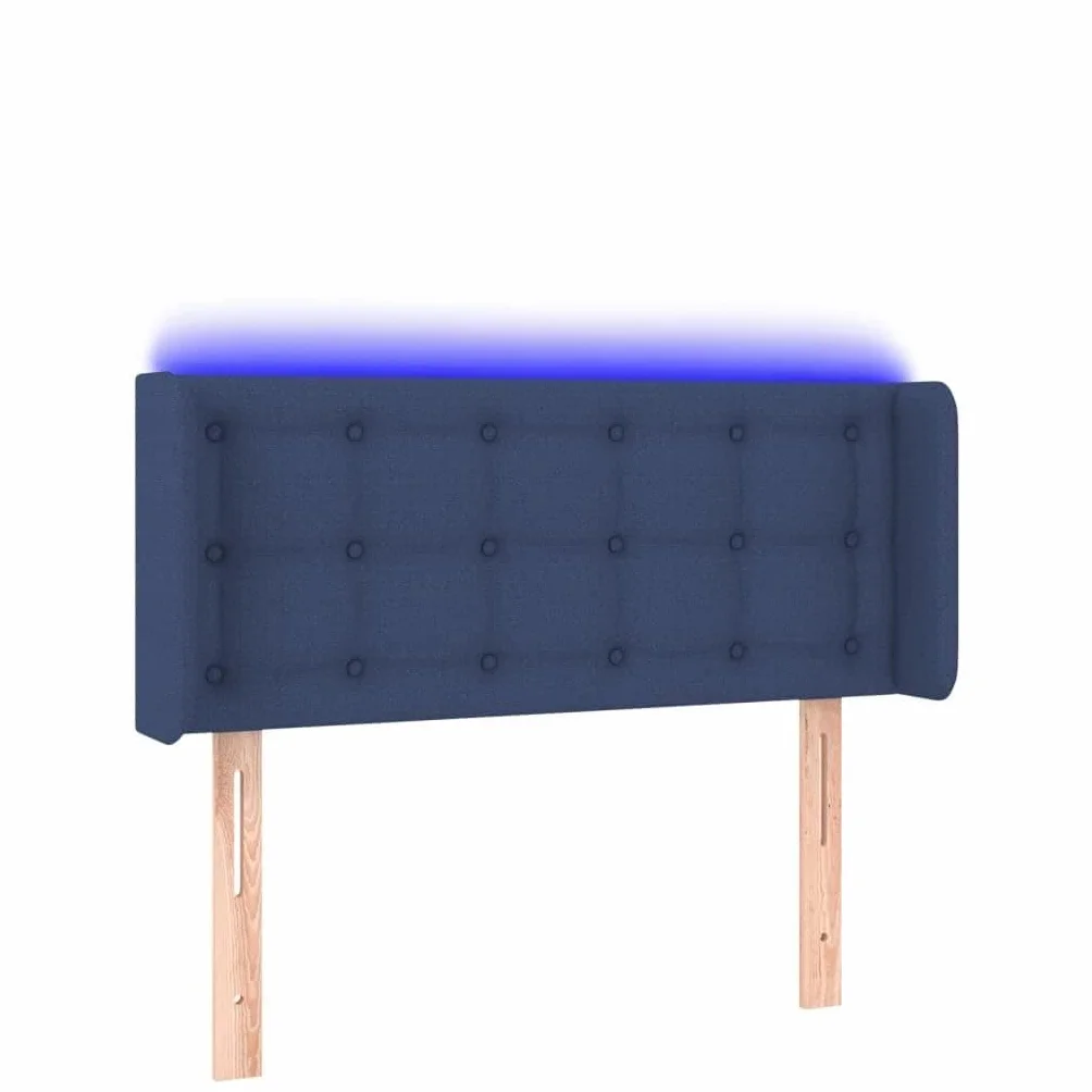 Cabecero LED azul regulable en altura 83x16x78/88cm con tira luminosa RGB y USB 5V