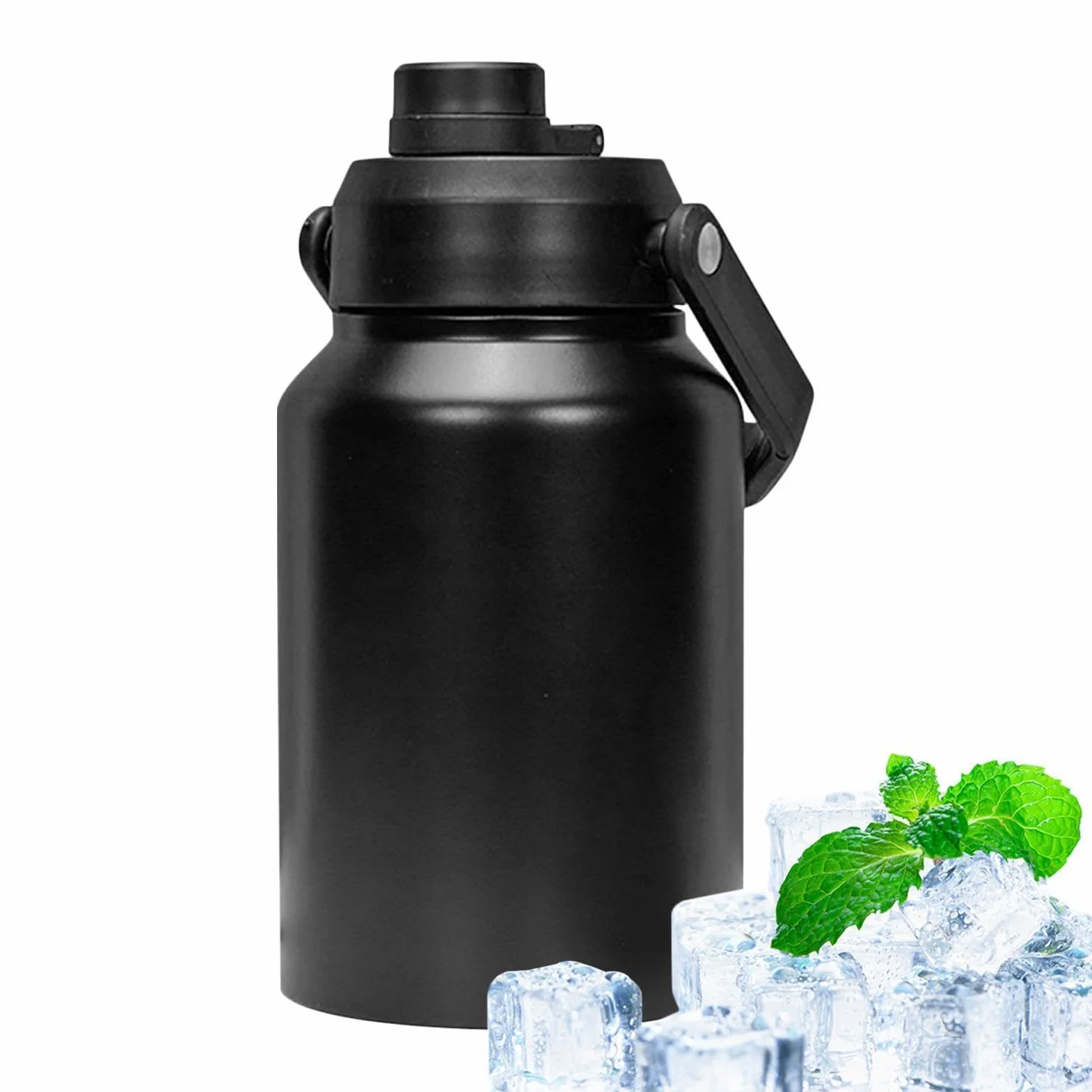 Botella de agua de galón | Botella de agua al vacío de acero inoxidable de | cuello ancho | Jarra aislada al vacío de dos pisos para bebidas frías para , senderismo, camping