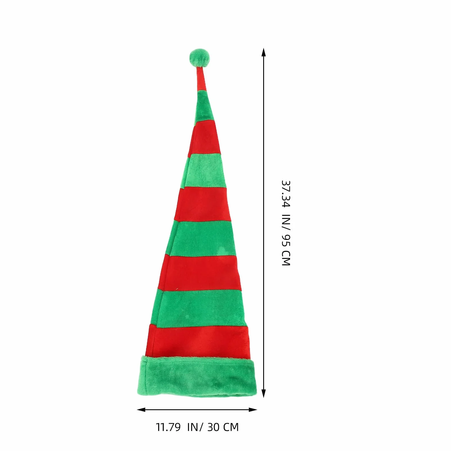 Sombrero Largo Navideño Creativo de Tela y Hierro Verde para Fiestas y Accesorio para Fotos Forma Moldeable y Diseño Divertido