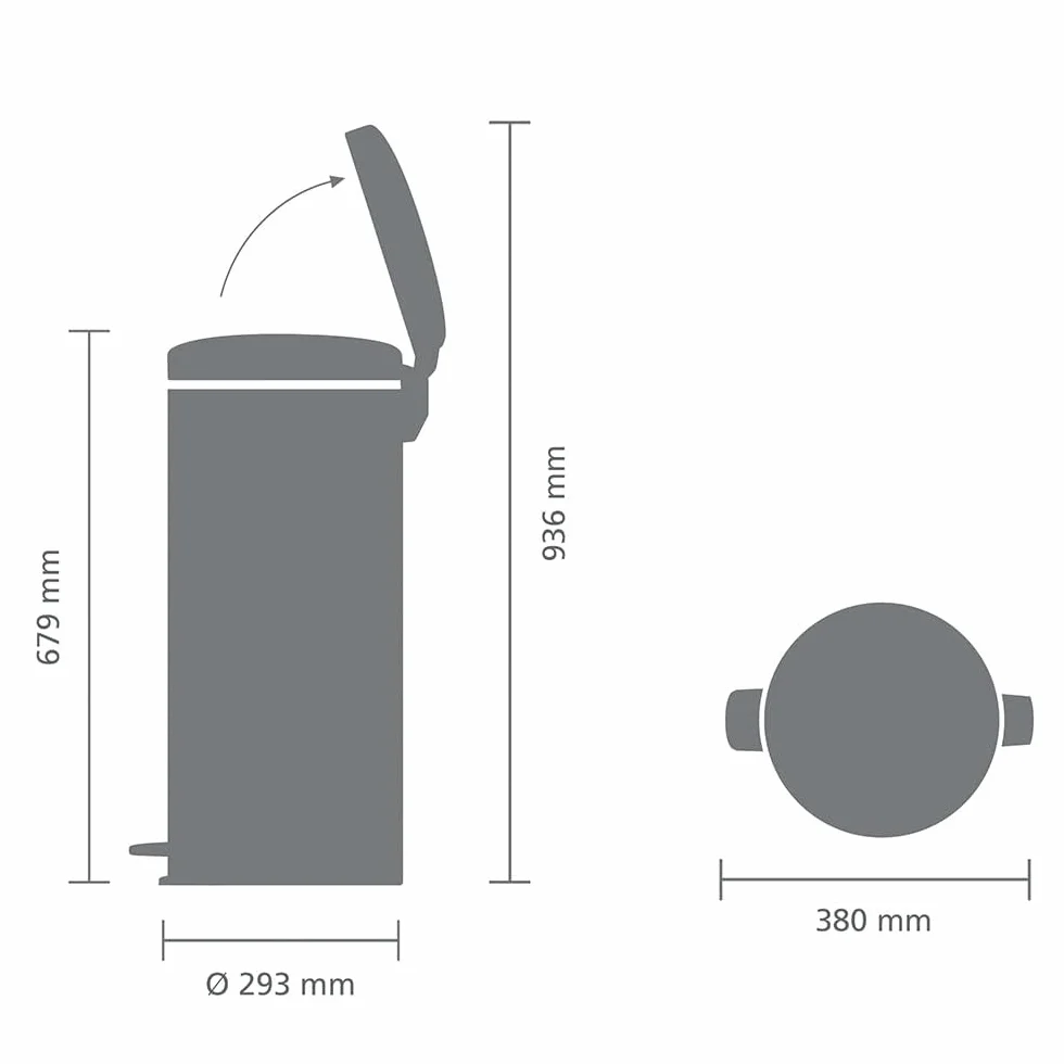 Brabantia NewIcon Cubo de basura de pedal 30 litros blanco