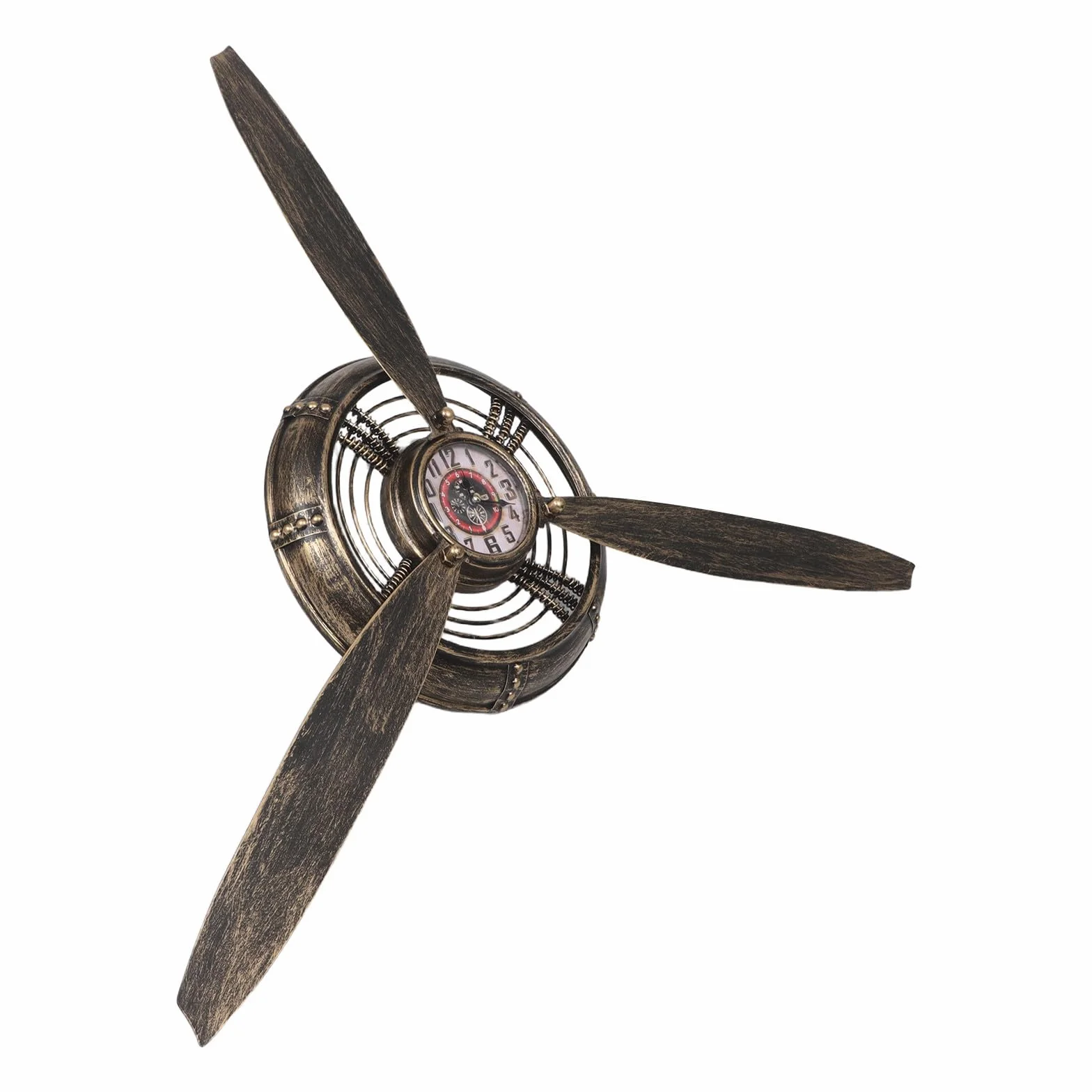 GLEAVI Reloj de Pared Vintage Hélice de Avión Estilo Industrial y Movimiento Mecánico Ligero para Decoración de Sala de Estar y Amantes Aviación