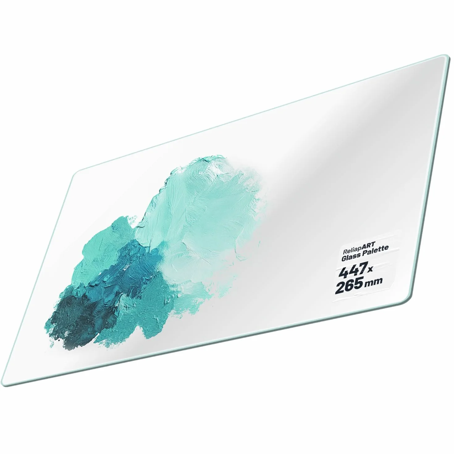 Paleta de pintura de cristal transparente fácil de limpiar, 447 x 265 mm