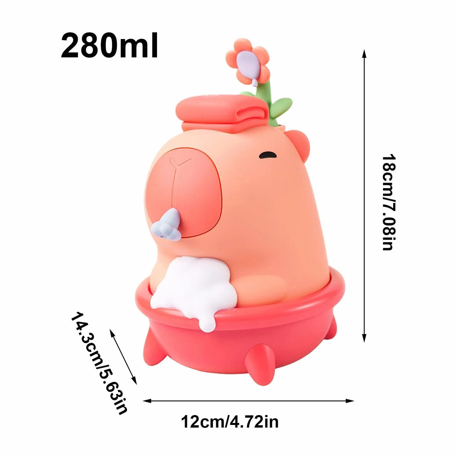Dispensador Automático De Jabón para Manos Capibara con 3 Niveles de Espuma | Dispensador De Jabón Para Baño Sin Contacto para Cocina Baño Dormitorio Hogar Encimera Ducha Gel Champú