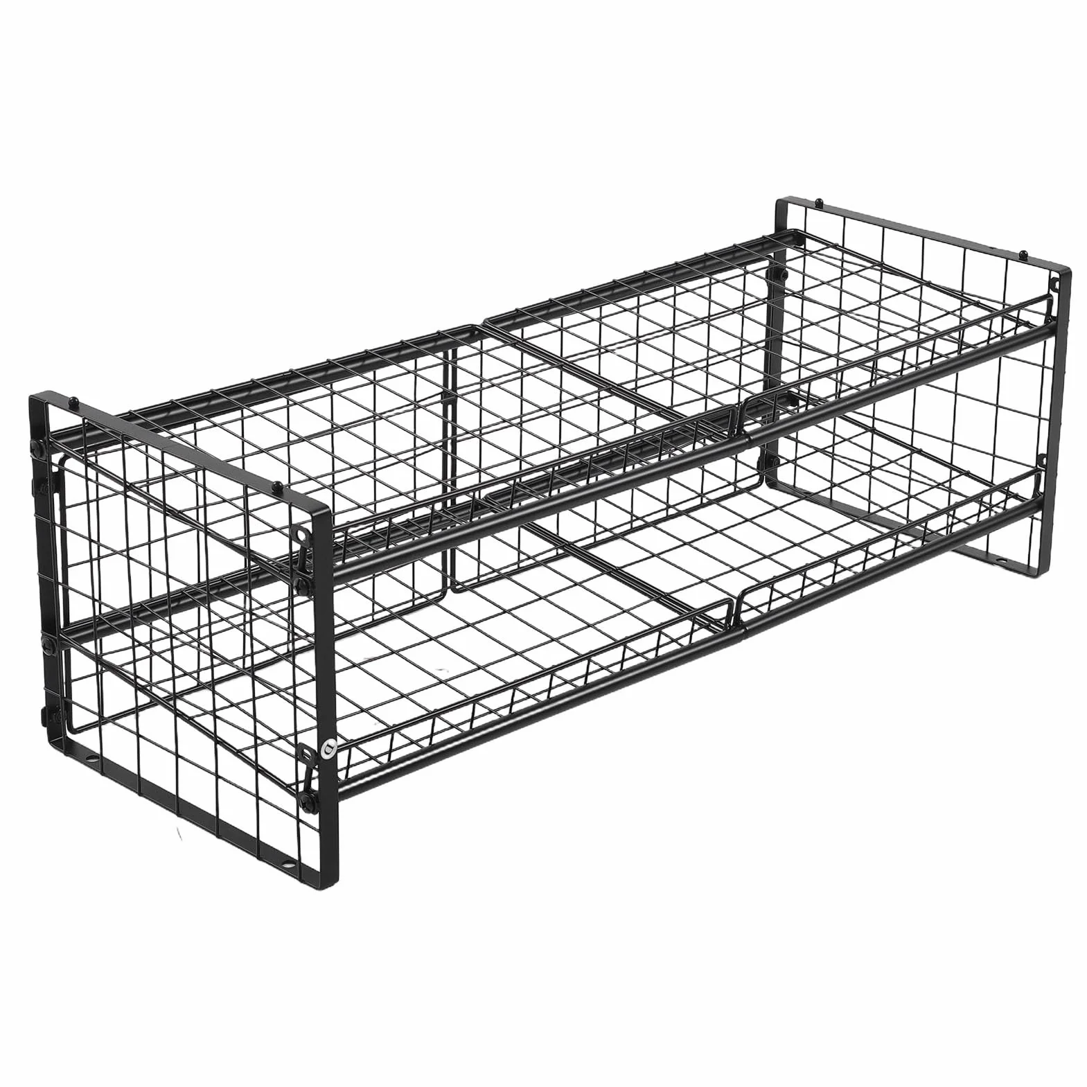 Organizador de Latas Apilable de 2 Niveles, Estante de Almacenamiento Ajustable de Acero Al Carbono con Capacidad para 64 Latas, con Diseño de Estante Inclinado para