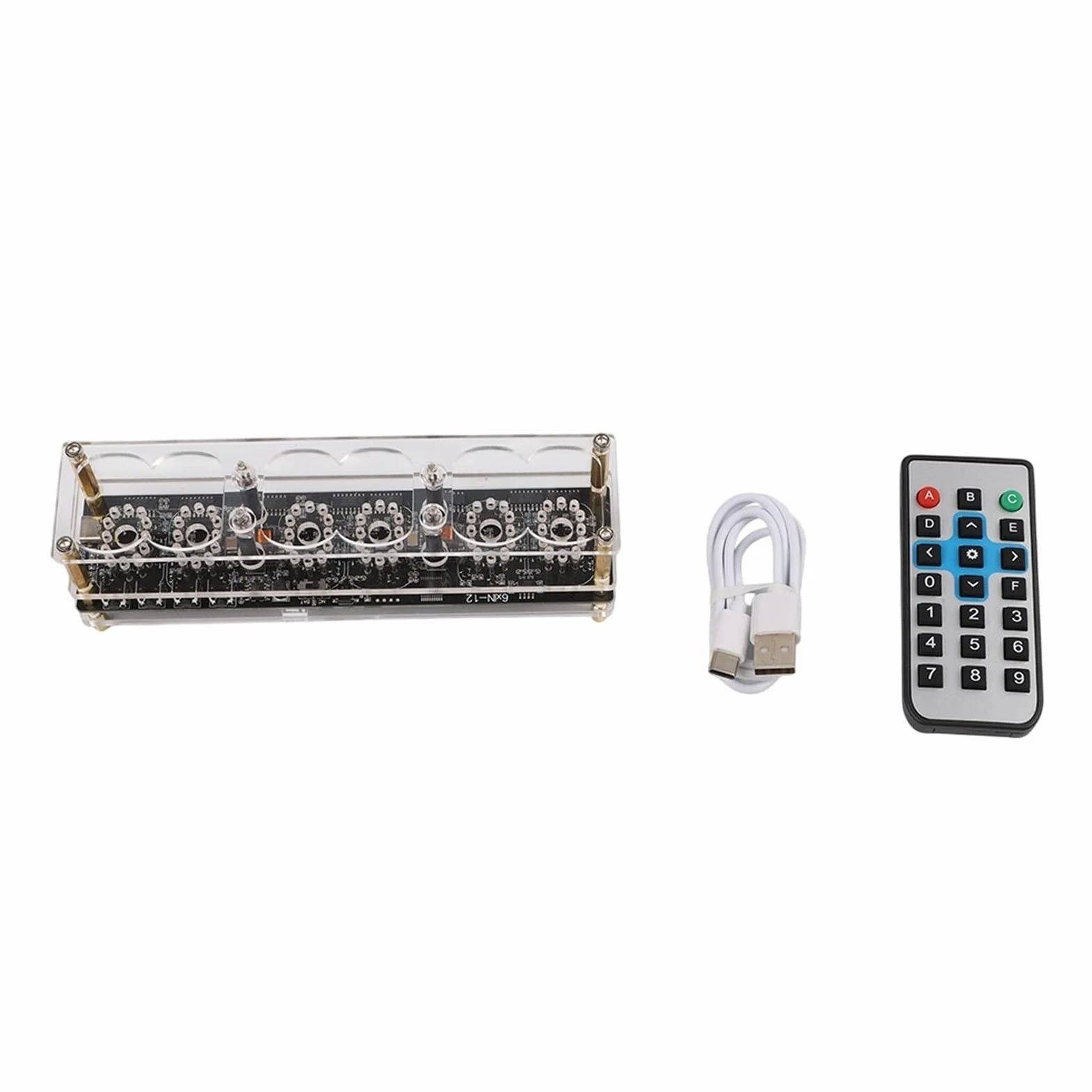 Soporte para relojes IN-12, pantalla de 4 dígitos, compatible con versión premium, incluye mando a distancia, CC 5 V, conector USB-C (excluyendo pipes)