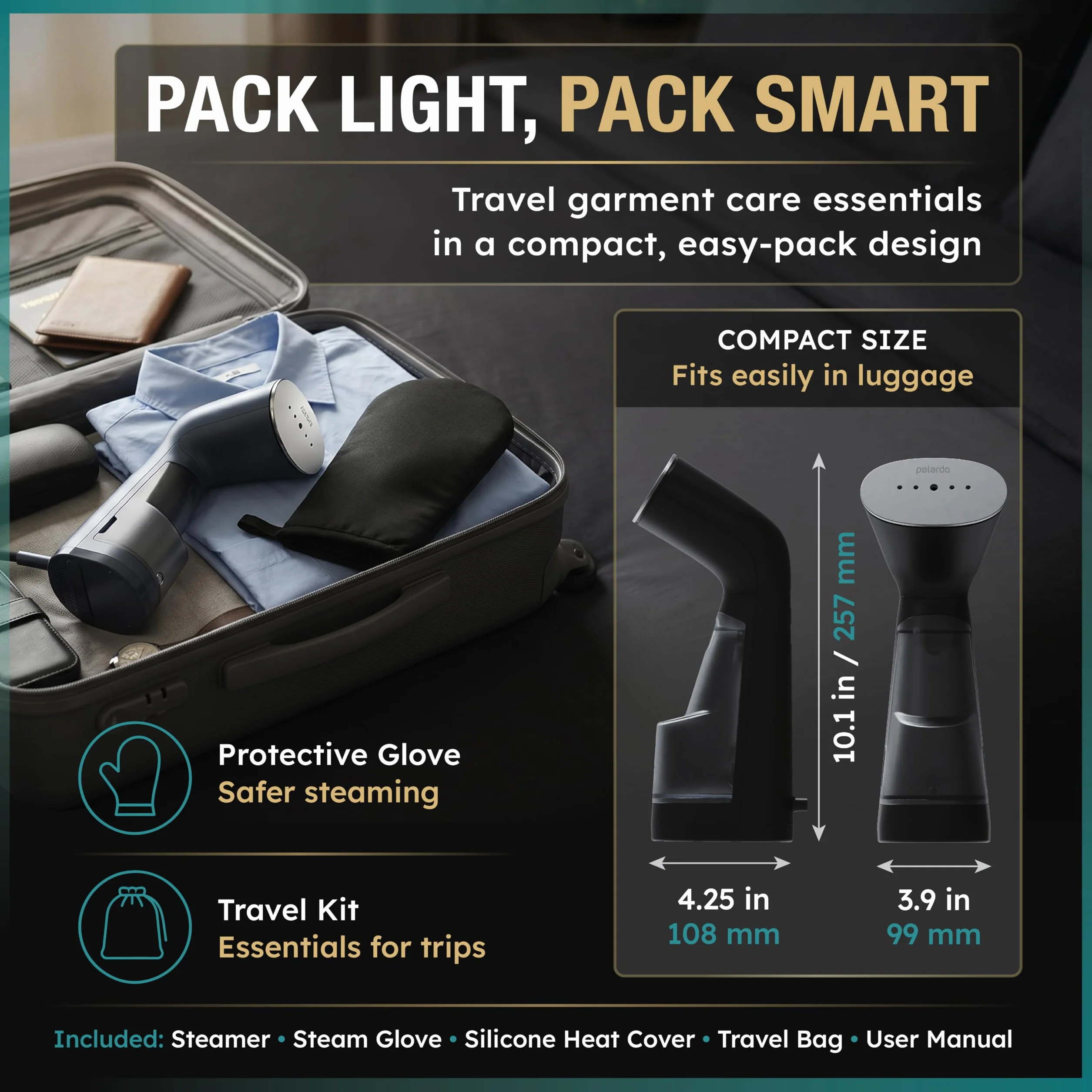 Vaporizador de viaje para ropa de doble voltaje 110-240 V, vaporizador portátil de ropa, mini vaporizador de ropa para viajes, calentamiento rápido, plancha de vapor compacta para uso mundial, hogar y