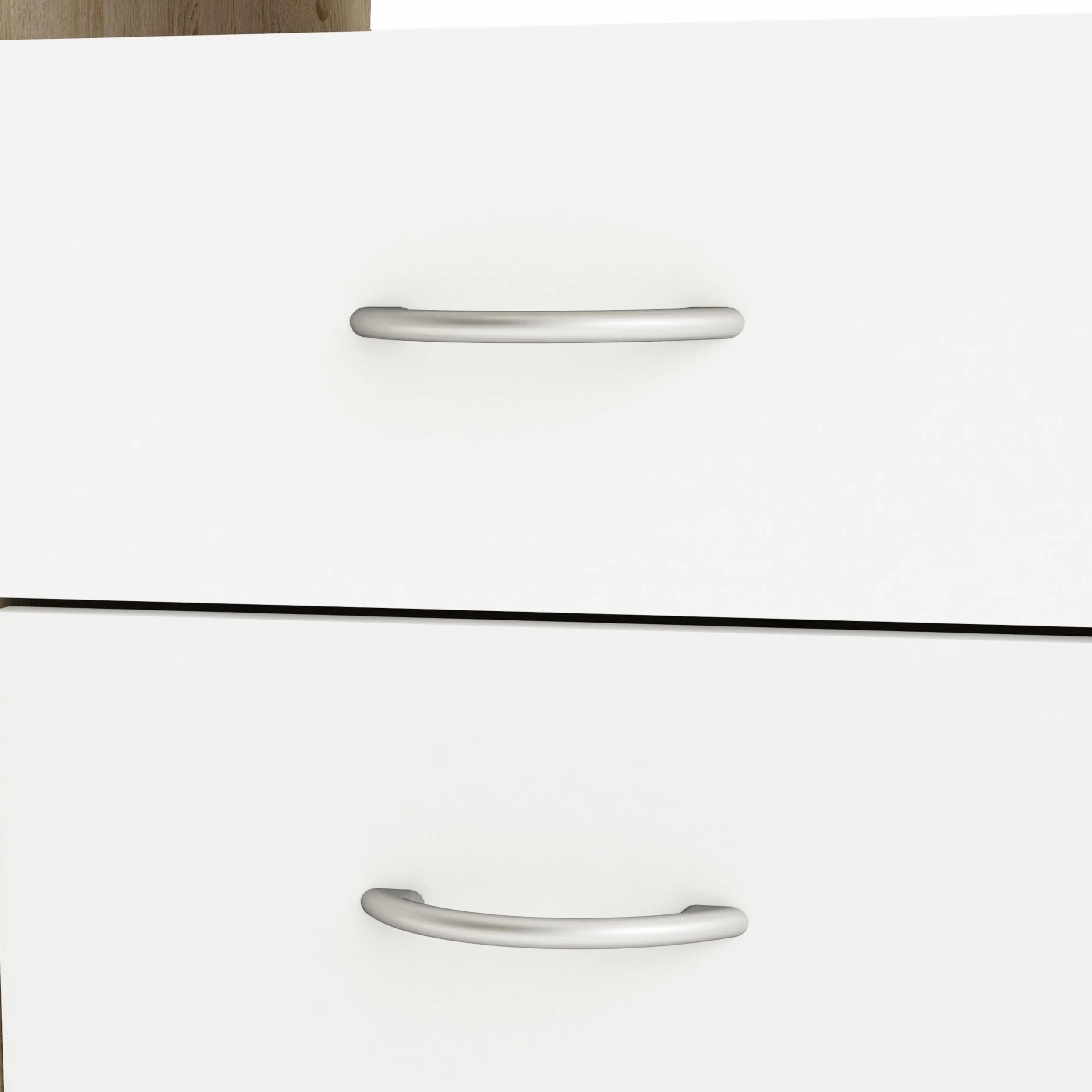 Mesa Escritorio Reversible 3 Cajones Roble y Blanco 123 cm