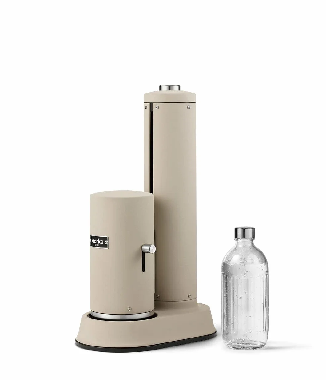 Aarke Carbonator Pro - Pulverizador de agua con botella de cristal, acabado en arena + cilindro de CO2 AARKE 60L, 100% renovable