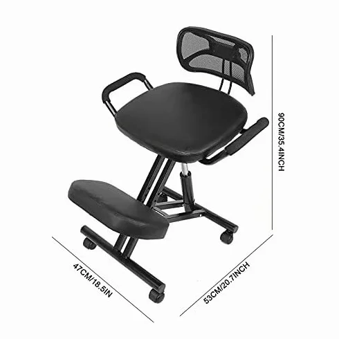 Silla de Rodillas, Silla de Rodillas Ergonómica, Silla de Escritorio Ajustable para Mejorar la Postura con Ruedas Y Respaldo, Silla de Postura Ergonómica para el Hogar, Oficina, Escritorio, Sala de Re