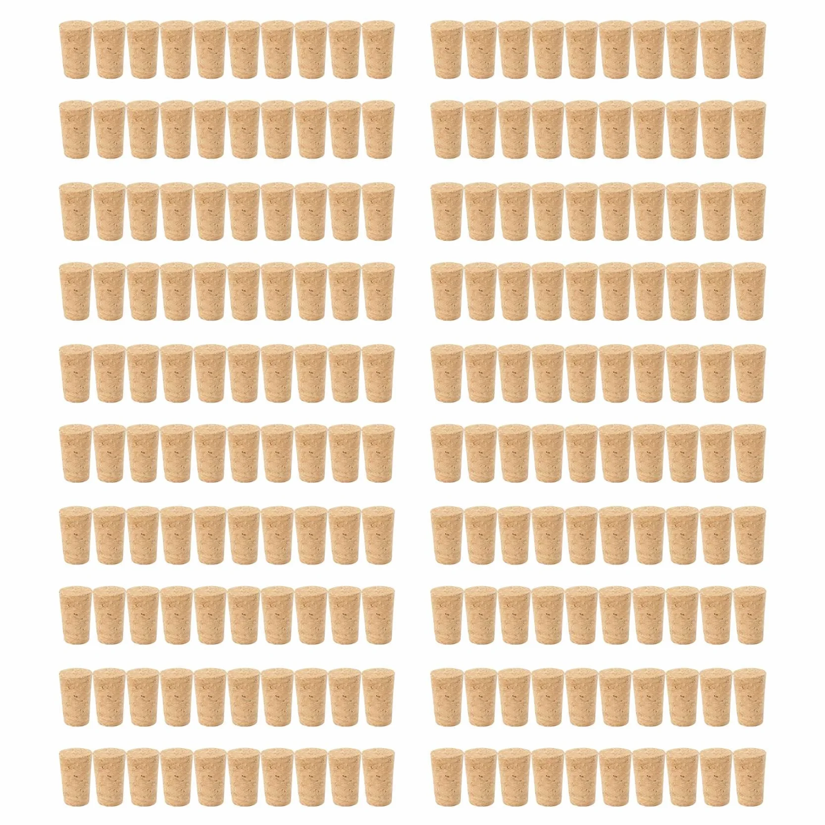 Tapón de corcho, 200 unidades de corchos de madera natural, tapón de vino, tapón de madera, tipo cono, tapón de corchos de vino
