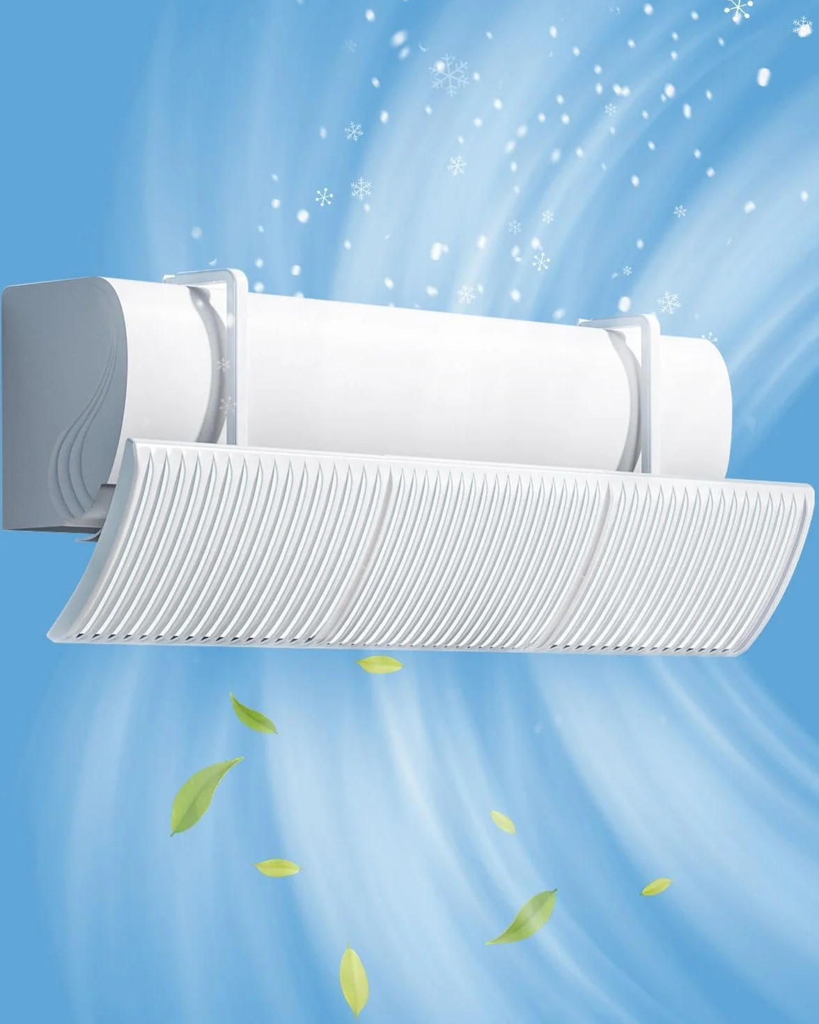 Deflector Aire Acondicionado Split Universal Anti-Soplo con Rejilla Ajustable 180°