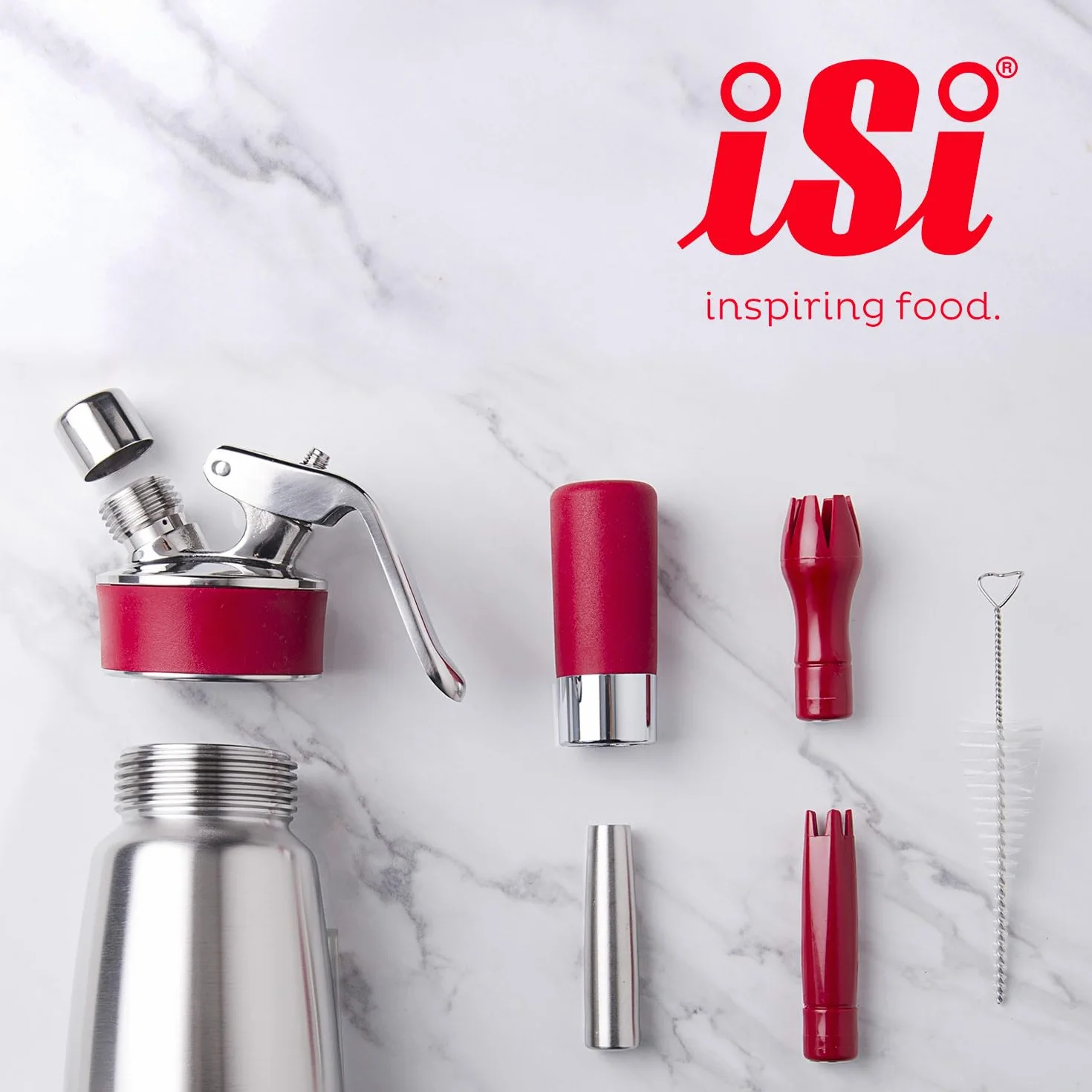 Sifón profesional de Chantilly iSi Gourmet Whip 1/2 litros (500 ml) / Perfecto para preparaciones calientes o frías (chantillys y espumas). La elección de los líderes más grandes del mundo