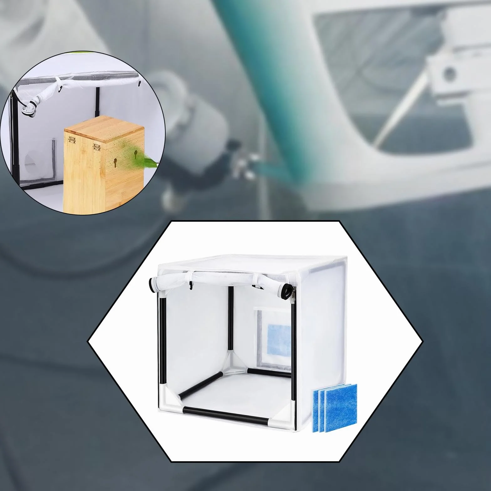 Generic de Pintura, Carpa para Pulverización, Puerta para Manualidades, PVC Oxford, Fácil Almacenamiento, Adecuada para La de Maquetas, Bricol, S