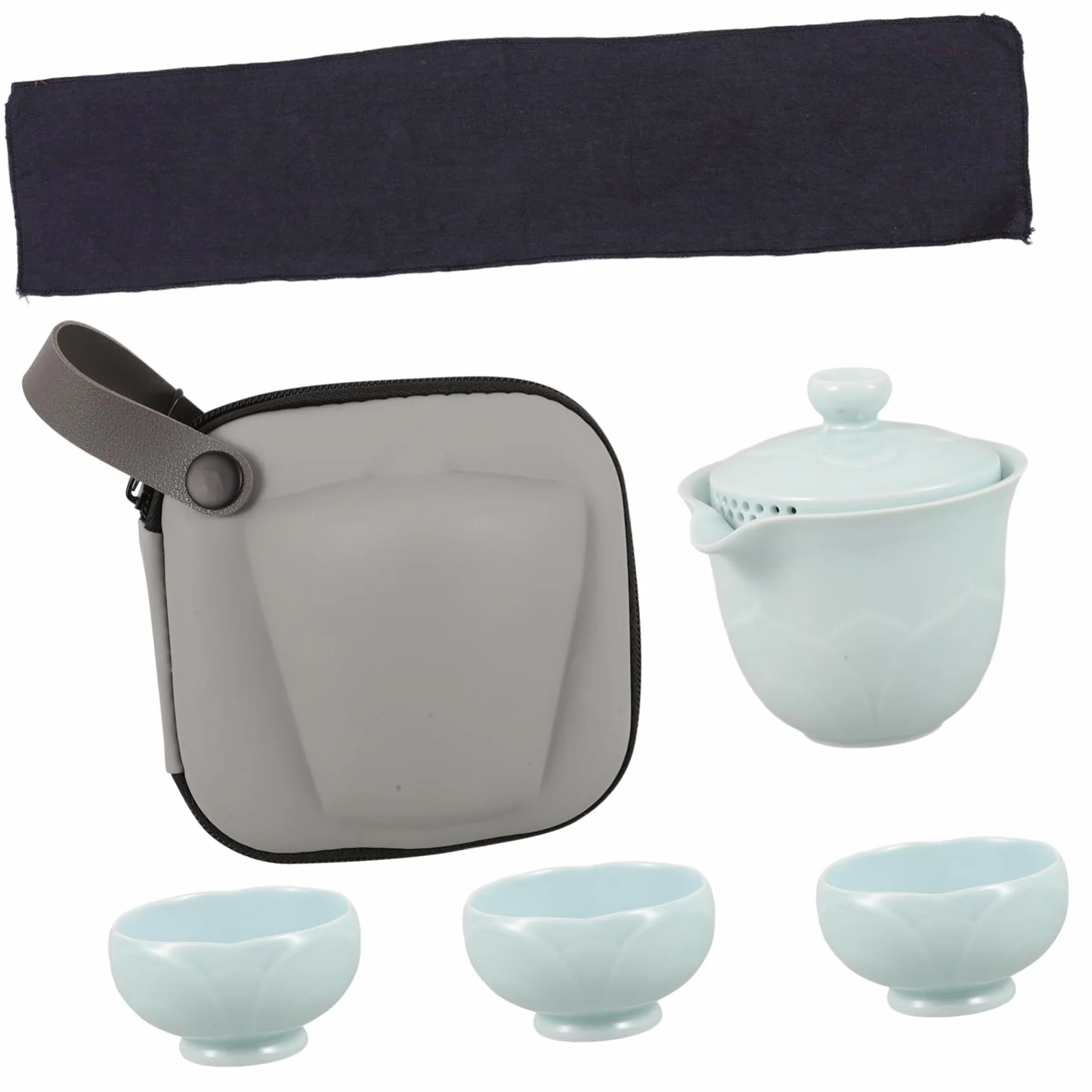 iplusmile 3juegos Té Portátil De Cerámica Set Completo Tazas y Tetera Elegante y Ligero Para Viajes y Oficina Para Aficionados Del Té