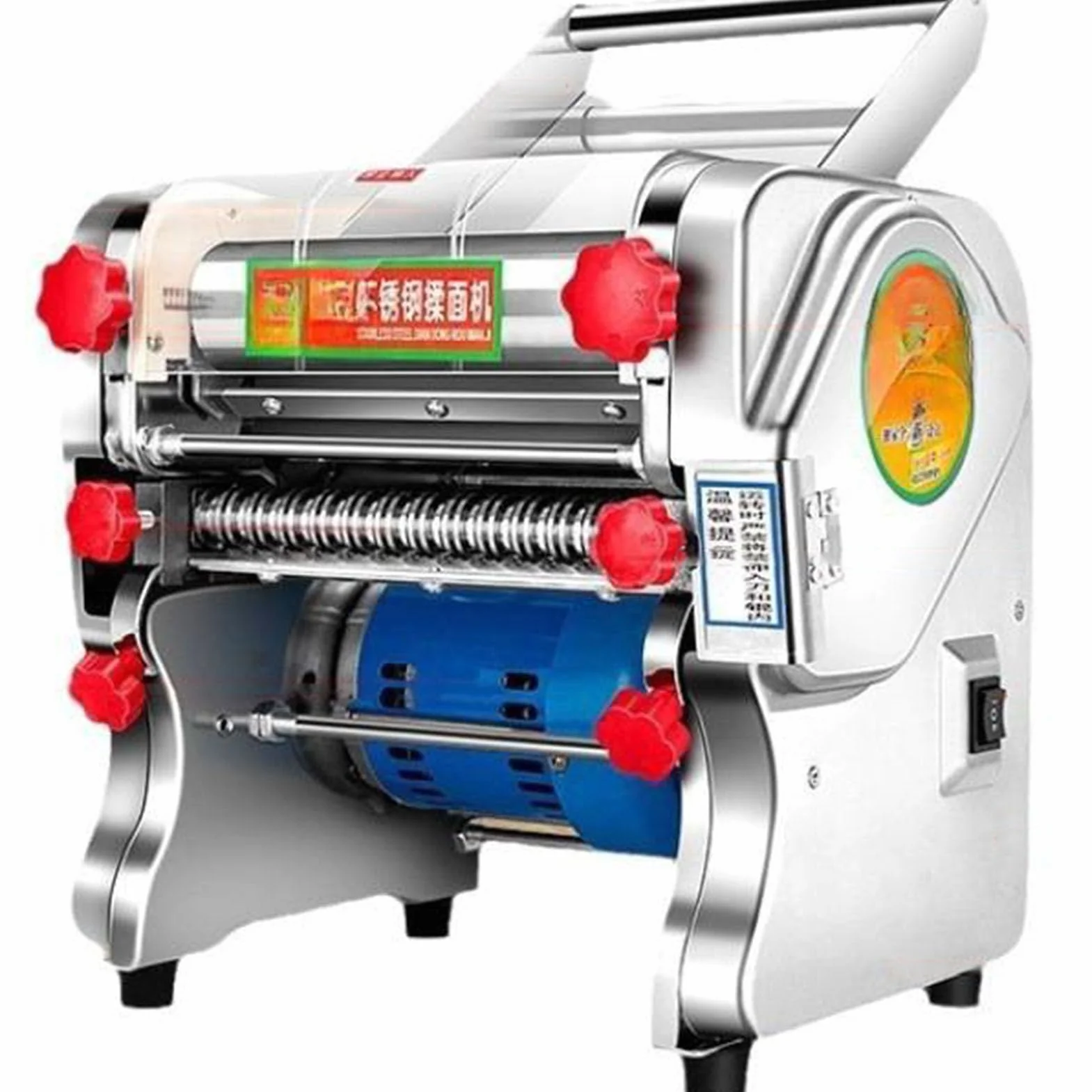 Maquina para Hacer Pasta,Automático Maquina De Hacer Pasta Fresca‌ para Fideos Anchos,Fideos Finos,Laminadora de Masa para Amasar,Laminar y Cortar,Doughwidth24cm