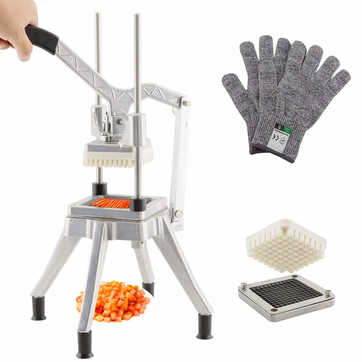 Commercial - Cuchilla para cortar verduras y verduras de acero inoxidable para salsas de cebolla, tomate, pimienta, patatas