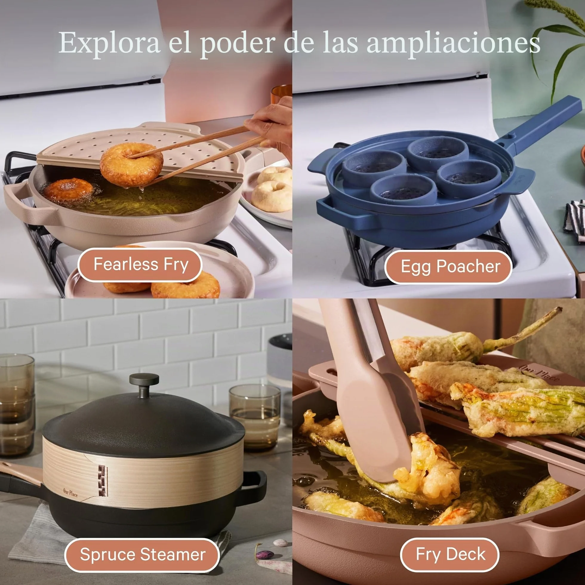 Our Place Always Pan - Utensilios de cocina antiadherentes, sin toxinas, de 2 a 10.5 pulgadas, sartén aluminio 10 en 1 patentada, segura para horno y inducción