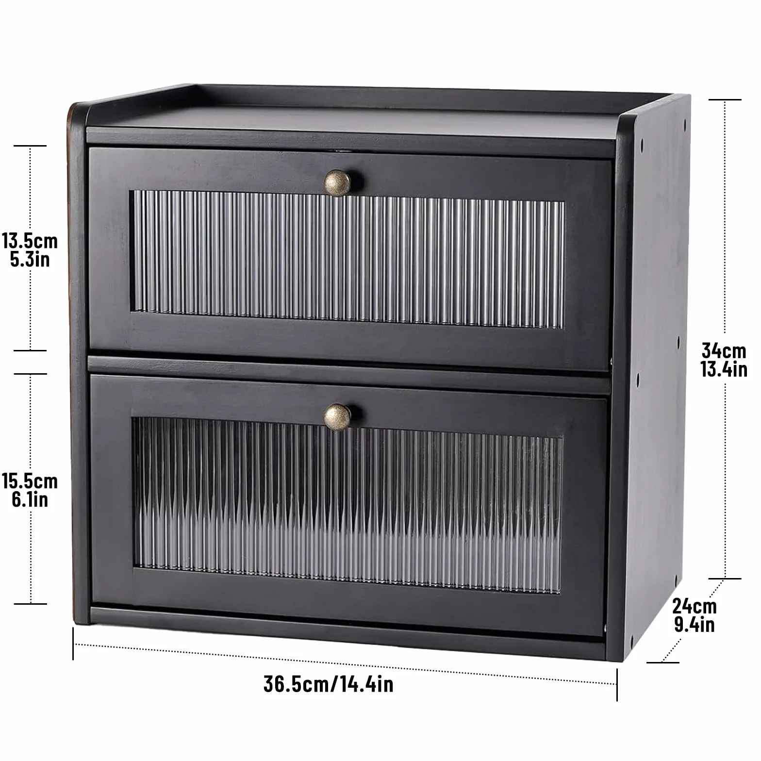 Paneras Para Guardar El Pan Caja Grande De Madera Maciza Doble Panera Madera Para Guardar ReposteríA Con Puerta AcríLica MagnéTica Bread Bin (Negro)