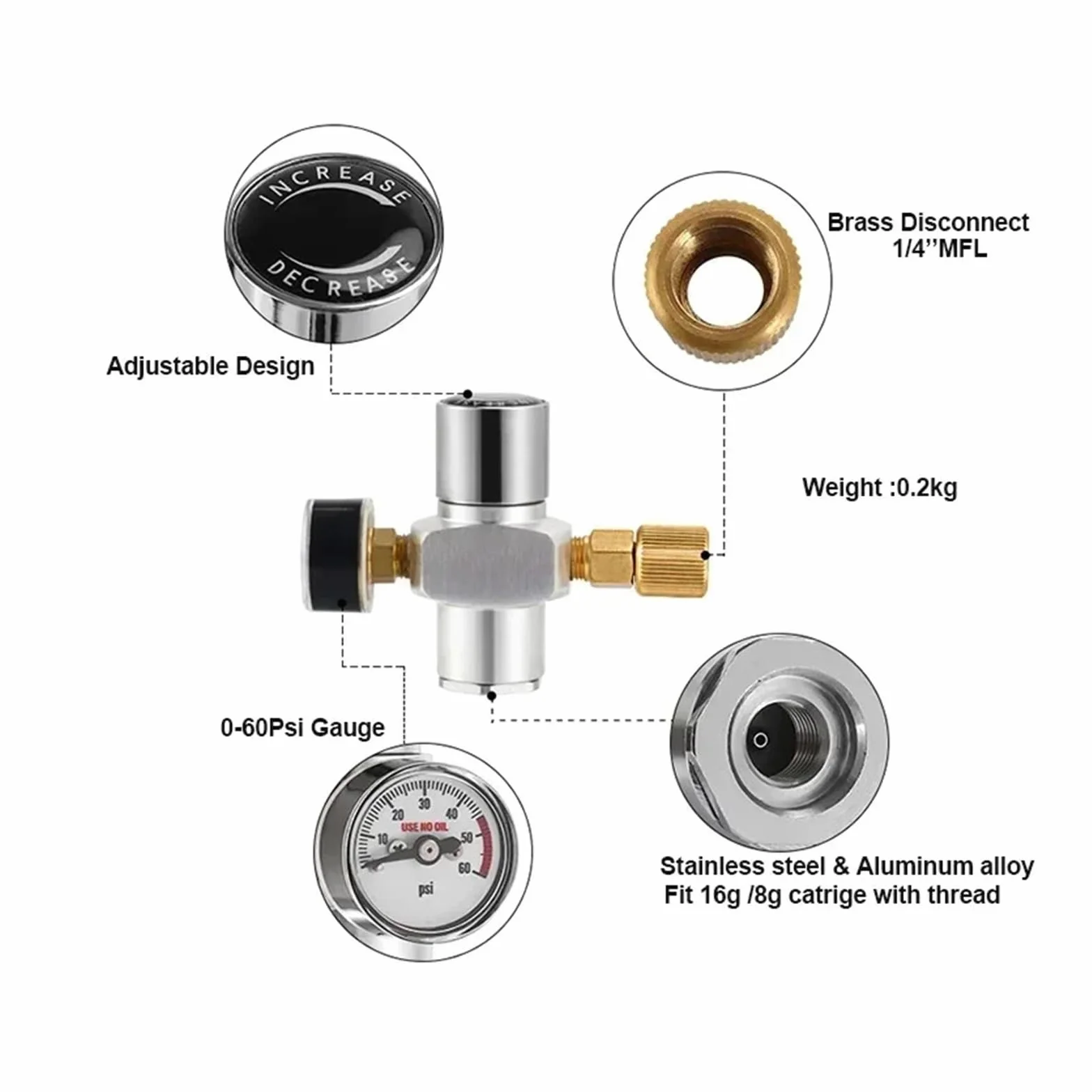 Kit de mini barril para elaboración casera de cerveza (barril de cerveza de 5 l, grifo ajustable, cargador de CO2 de 60 psi y lanza para barril de cerveza), desodorante para cerveza, accesorios par