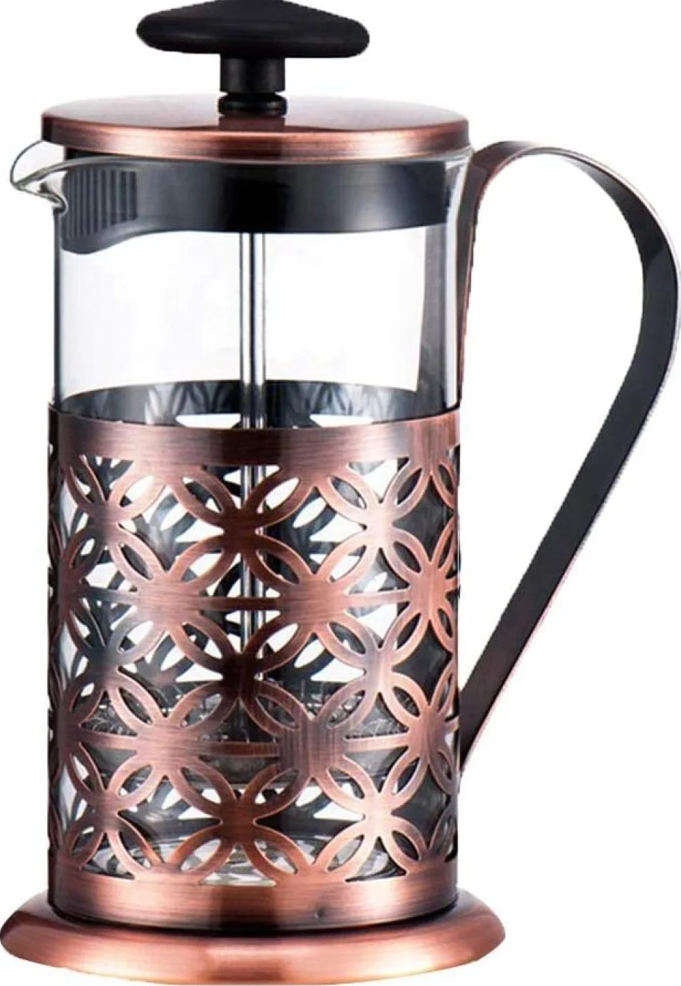 zaizai Olla de Prensa de café de Prensa Francesa Olla de Prensa Francesa, Estructura de Acero Inoxidable y Vidrio de borosilicato Resistente al Calor, 600 ml