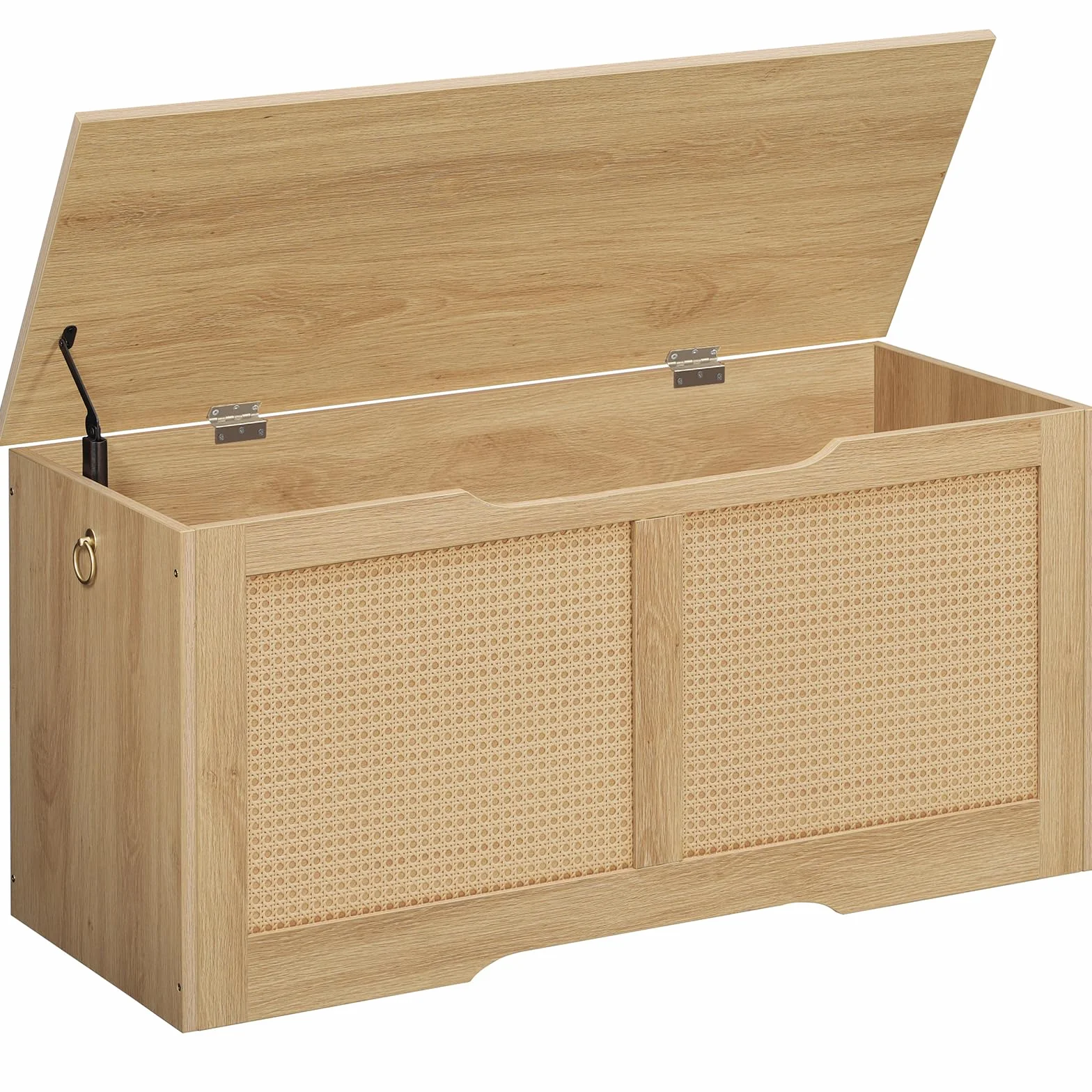 HOOBRO Armario de Juguetes, Banco de Almacenamiento Decorativo de Ratán, Caja de Almacenamiento de 100 cm de Largo, Organizador de Juguetes, para Habitación Infantil, Sala de Estar, Natural ENL11CW01