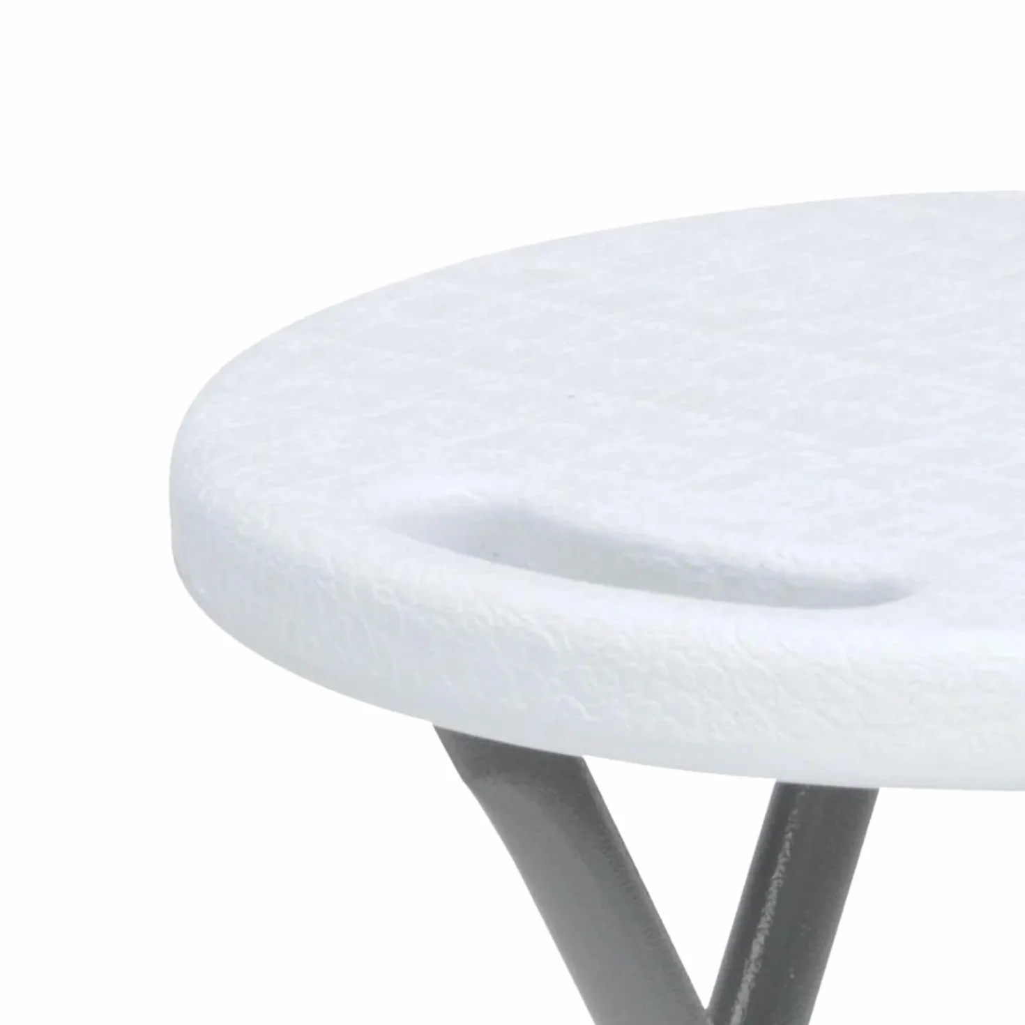 Pack 6 Taburetes Plegables de Resina y Acero 31x45cm Blancos 7house