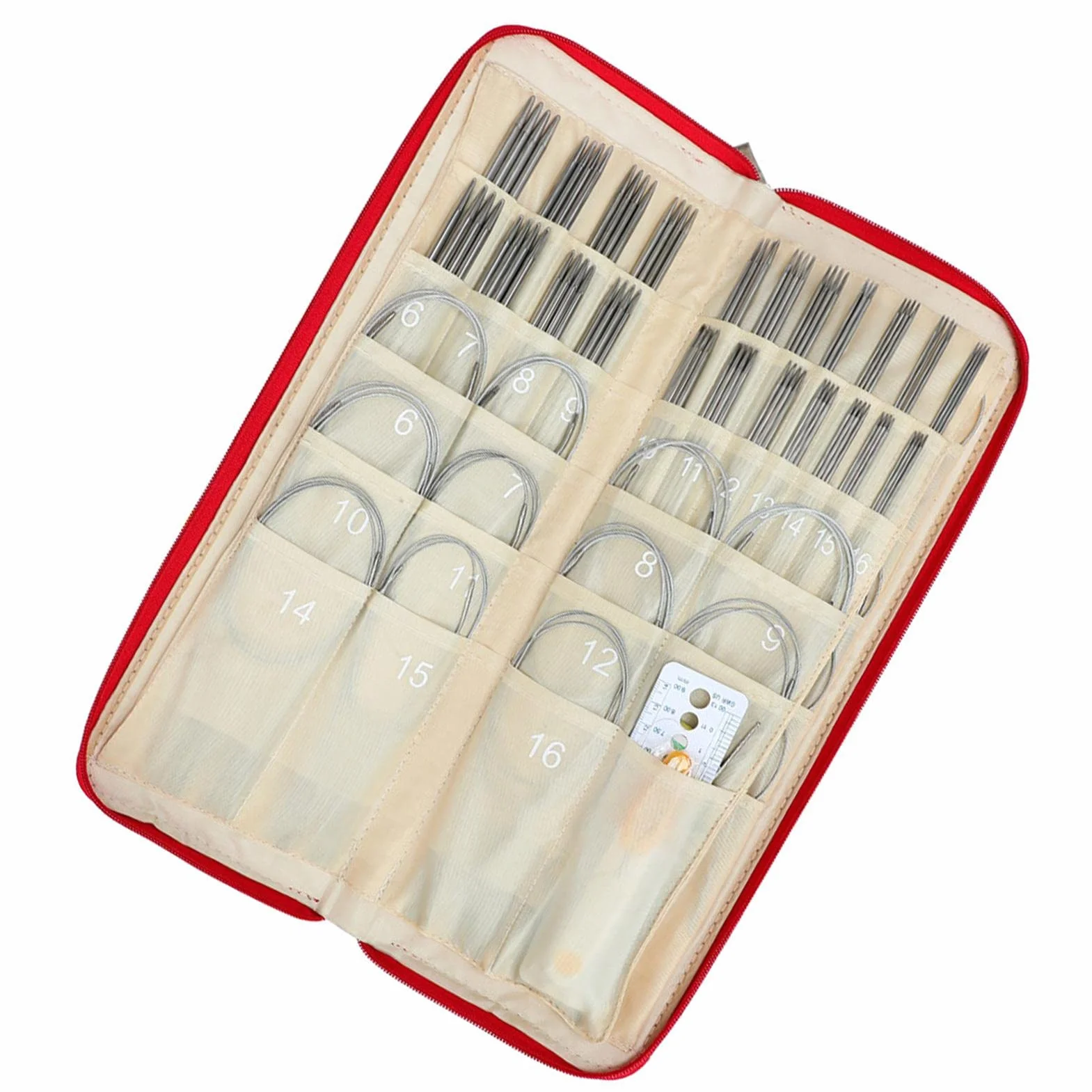 Agujas de tejer para principiantes Suministros para tejer, kit de agujas | Los suministros de tejido para suéter incluyen tijeras, marcadores de costura, ganchillo, reglas y agujas circulares.