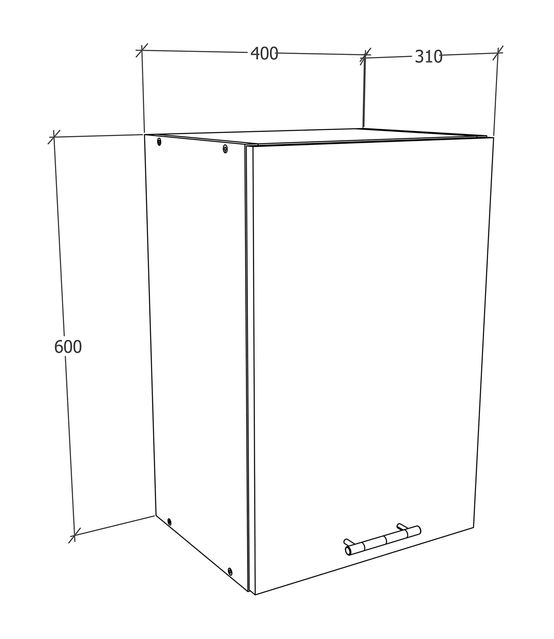 VCM Esilo - Armario de Cocina para Colgar | Dimensiones: 60 x 40 x 31 cm | Armario Colgante con Dos Compartimentos | Muebles de Cocina – Esilo