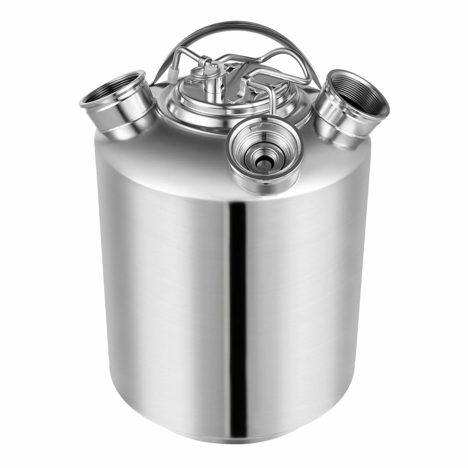 Barril de limpieza de cerveza, 10 l, dispositivo de limpieza con tapa, 3 cabezales, depósito de limpieza, limpiador de tuberías de cerveza, incluye pinchos A, S, G