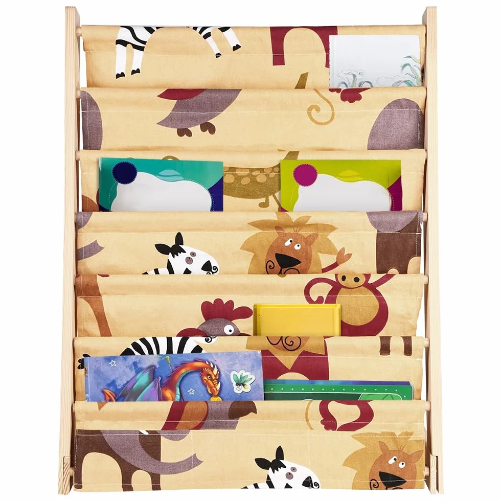 Librería para niños, estante de 7 niveles para libros, suministros escolares para habitación infantil, guardería, guardería, 80 x 60 x 30 cm (color)