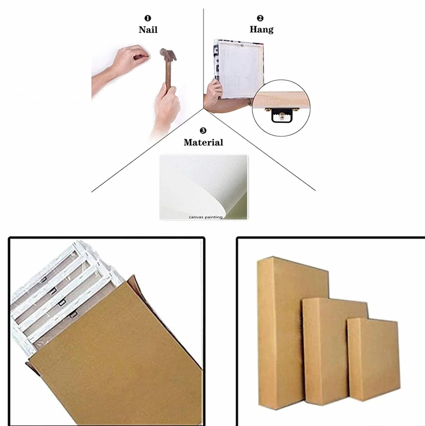 YUSUZHU Cuadro de notas musicales en lienzo – Listo para colgar. Arte de pared para sala de música – Para músicos, decoración del hogar. Cuadro listo para colgar (40x40cm/Marco interior).