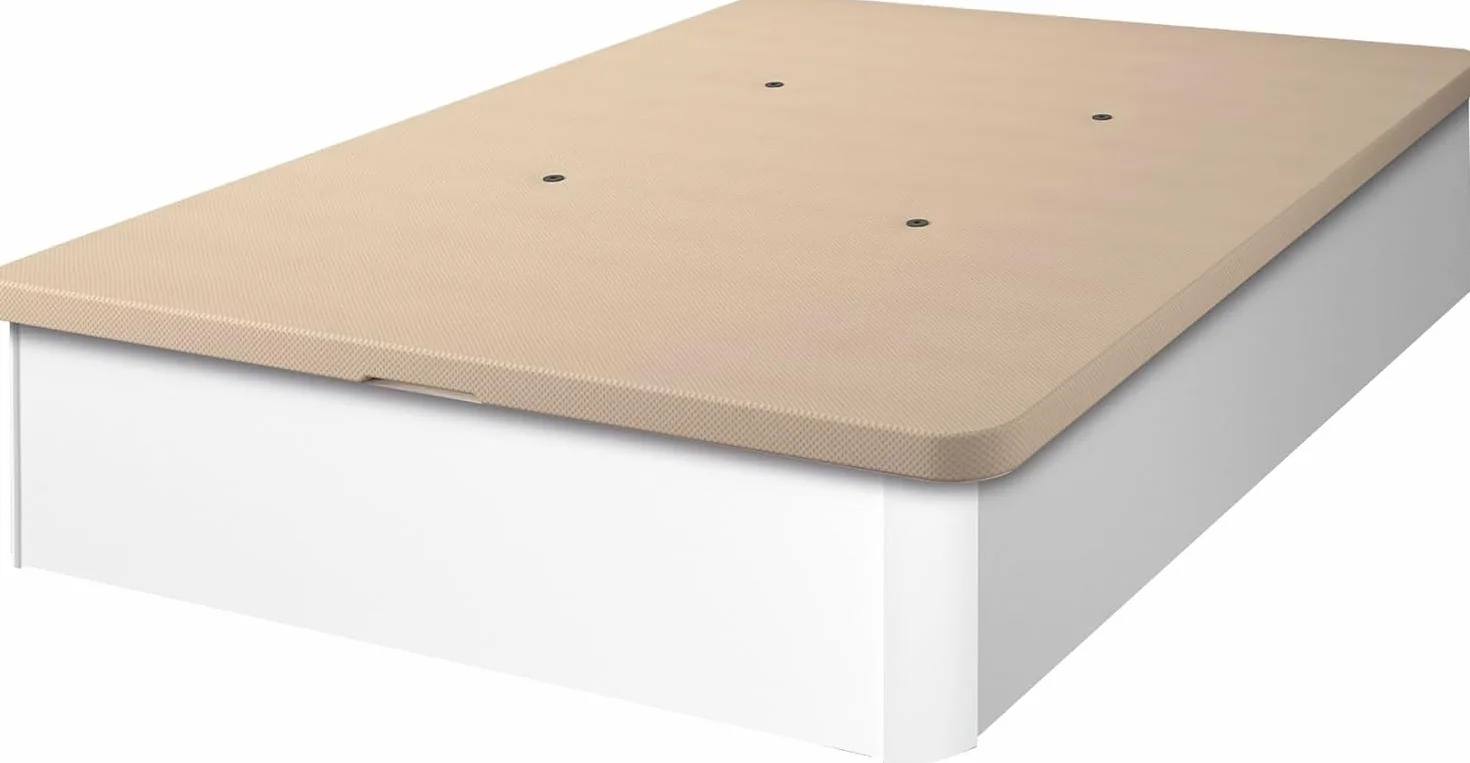 SHIITO | Canapé Ester con Amplio Almacenaje | Tapa Transpirable 3D y Ventilación con 4 Válvulas | Comodidad Premium a un Precio Inmejorable | Acabado Blanco - 105x190 cm