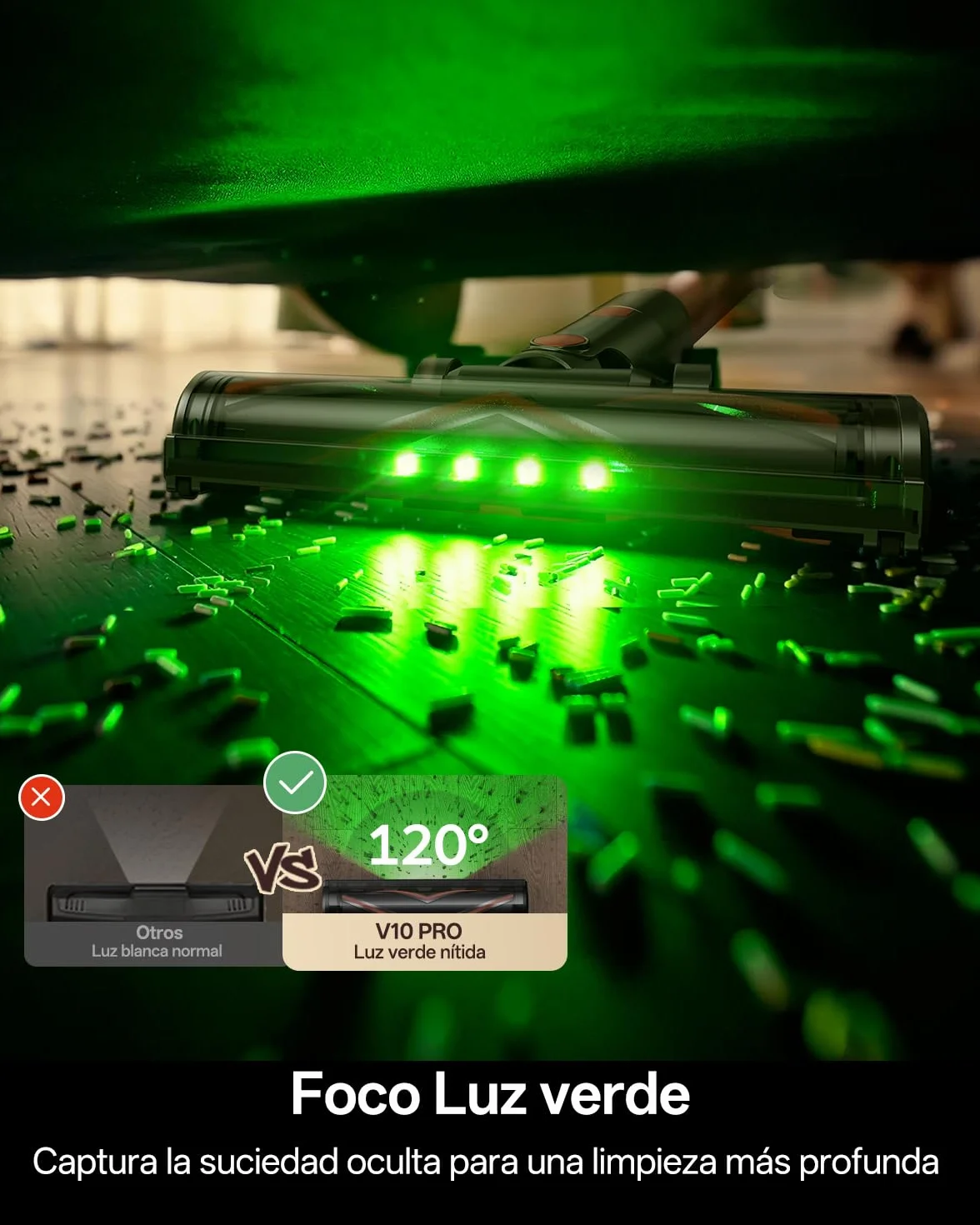 Vexilar V10Pro Aspiradora sin Cable 45KPa Potente,Aspiradora Fácil Limpieza,Autonomía 45 Min,Batería Extraíble,Accesorios Multiusos,Aspirador Escoba Ligero para Suelos/Alfombras/Coche/Pelo de Mascotas