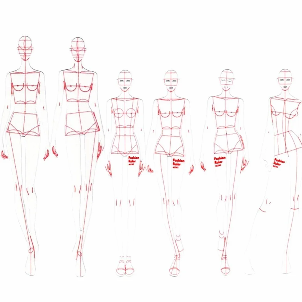 Regla MéTrica de PláStico, Plantilla de Moda Regla Mujer Humano Dinámica Curva Francesa Ropa Humanoide Patrón de Medición Reglas de Curva Francesa para Costura Reglas de Costura