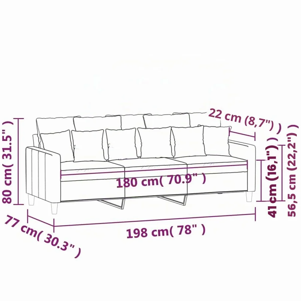 Willood Sofá de 3 Plazas, Asiento con Reposabrazos Respaldo, Sillón de Descanso Relax Televisión, Sofá Tapizado para Salón, Tela Gris Claro